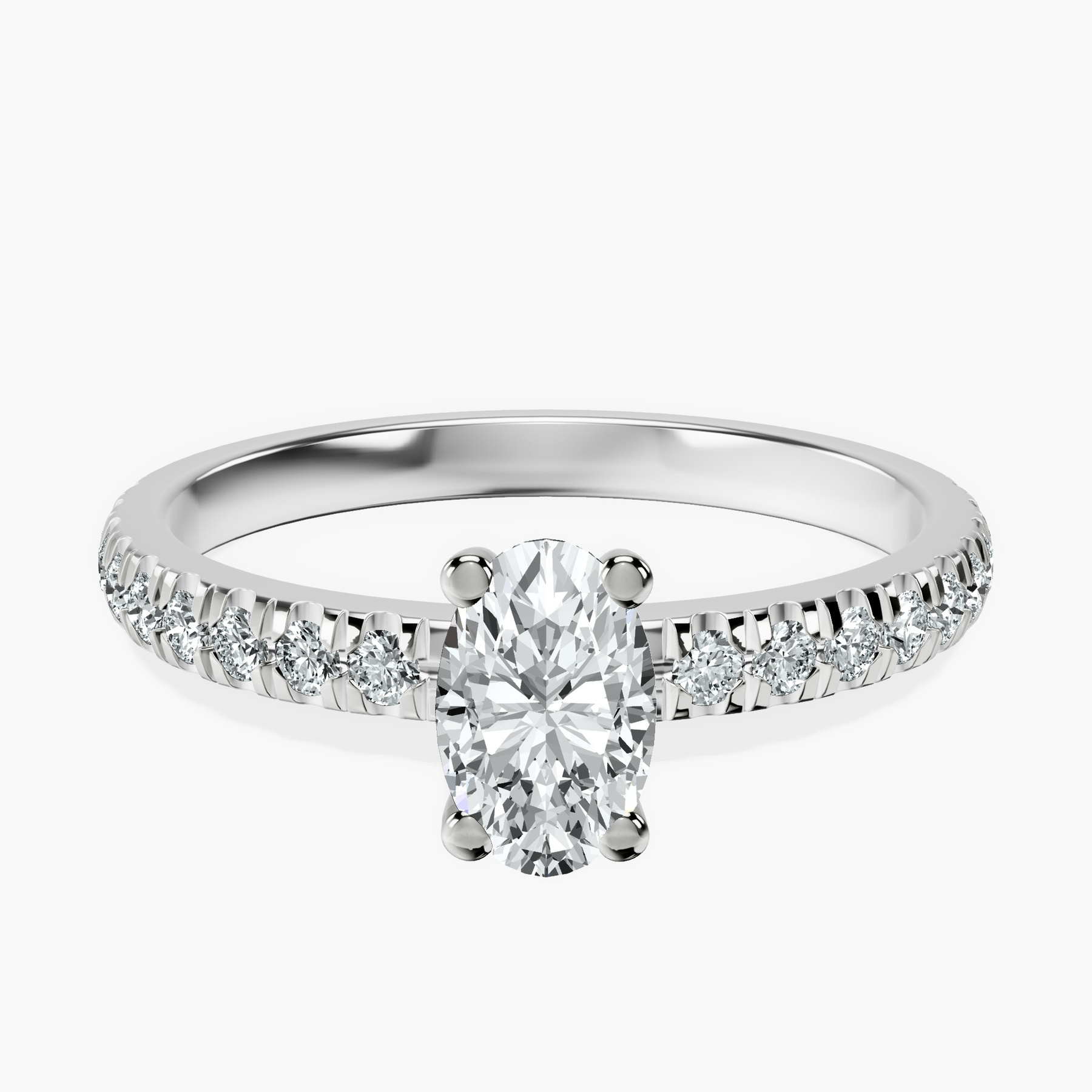 10kt White Gold Venetia Half Eternity Lab Diamond Ring front image