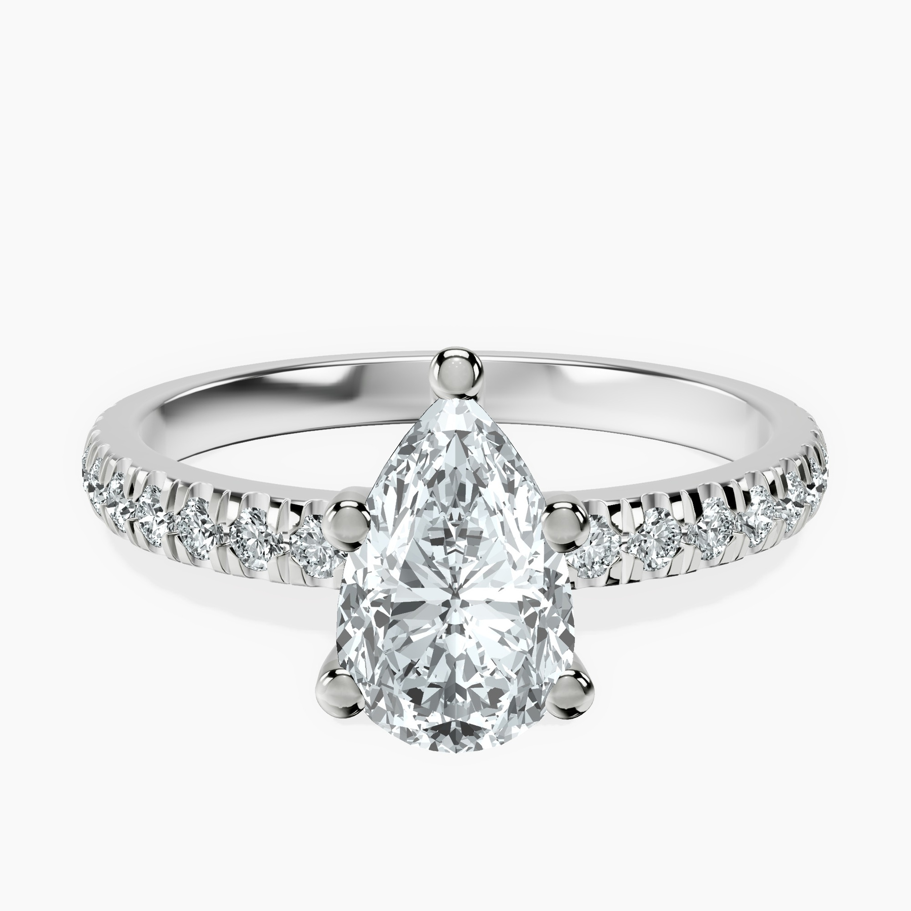 1.70 ct. pear Venetia Half Eternity Ring in 10kt white gold rtr top