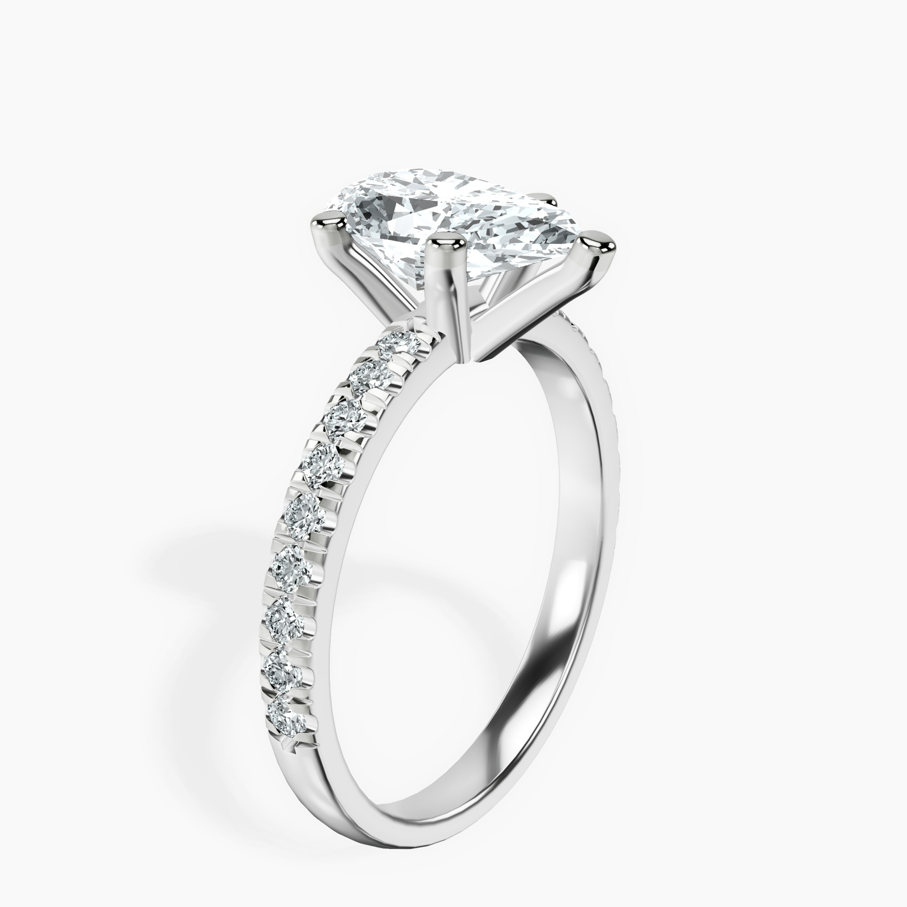 10kt White Gold Venetia Half Eternity Lab Diamond Ring standing product image one