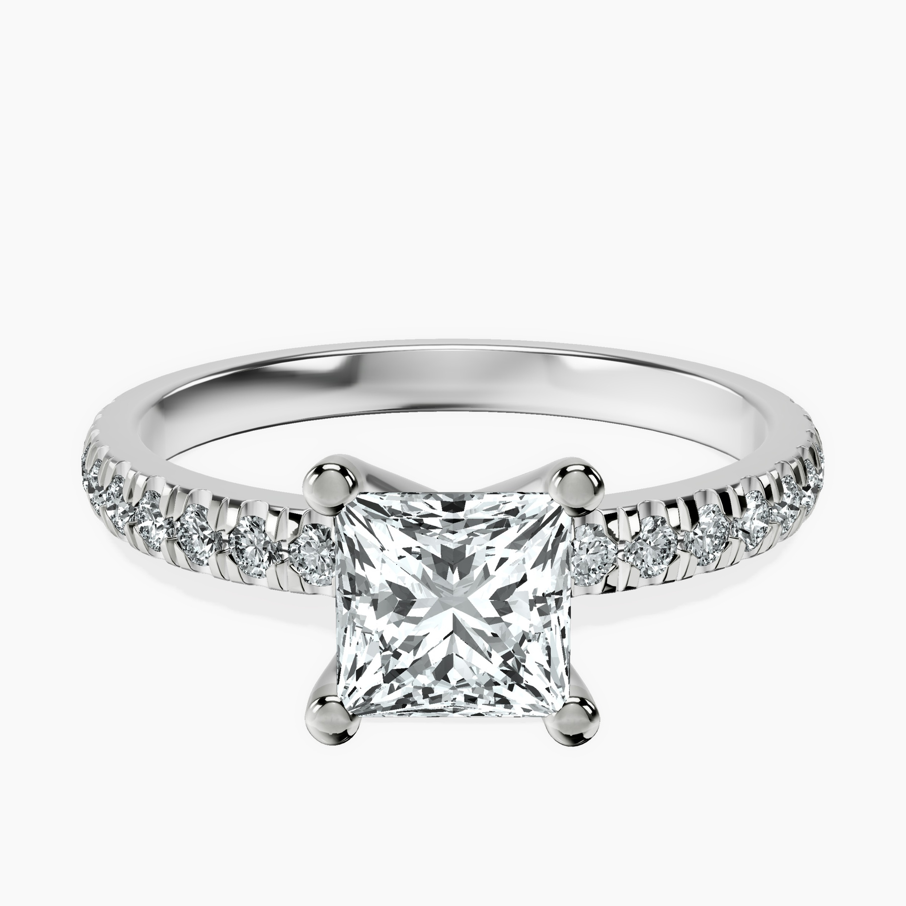 10kt White Gold Venetia Half Eternity Lab Diamond Ring front image