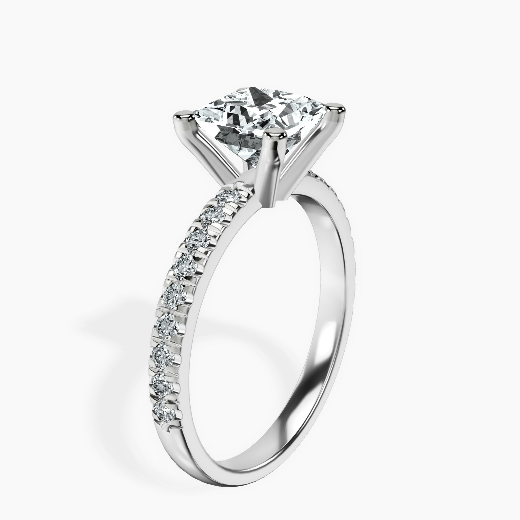 10kt White Gold Venetia Half Eternity Lab Diamond Ring standing product image one