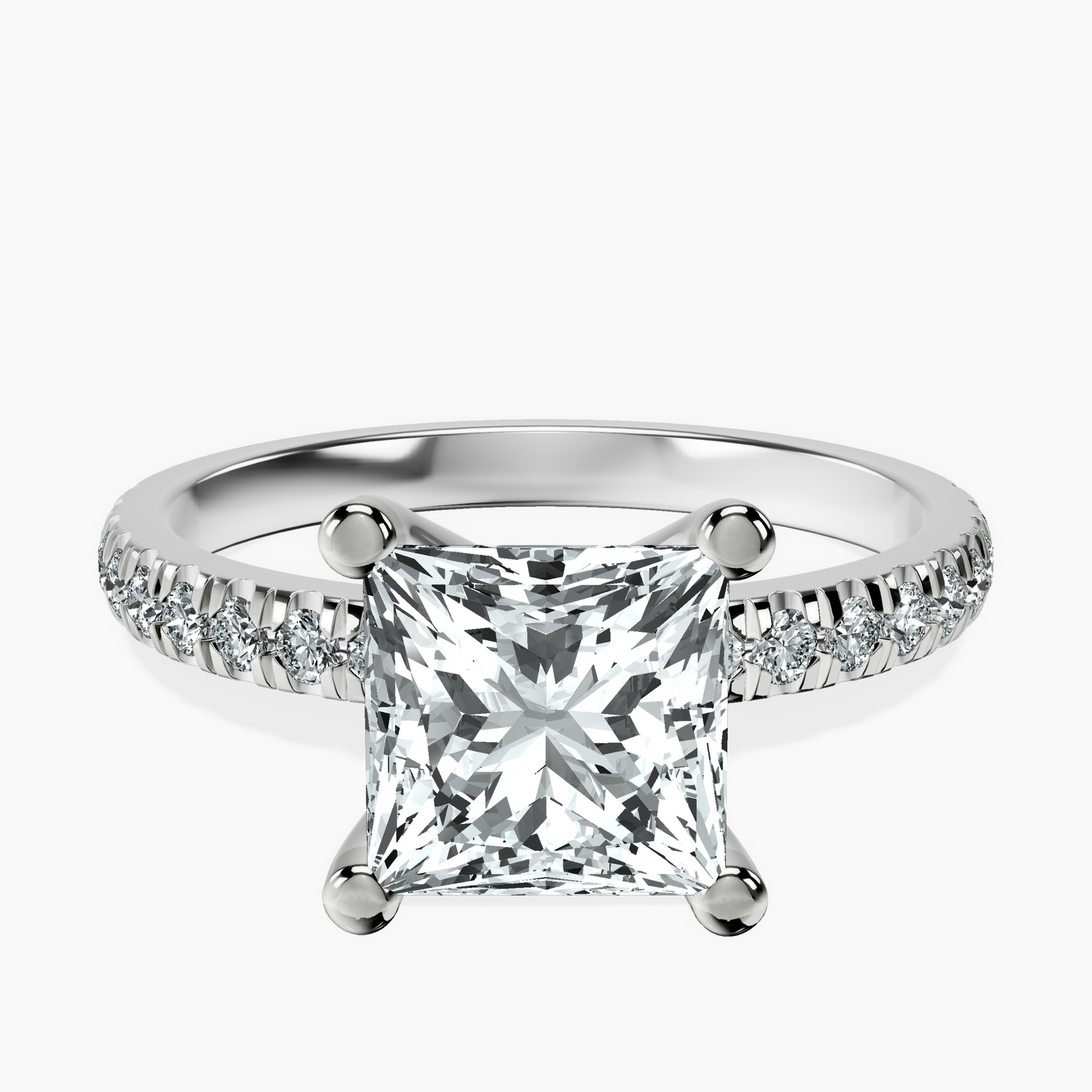18kt White Gold Venetia Half Eternity Lab Diamond Ring front image