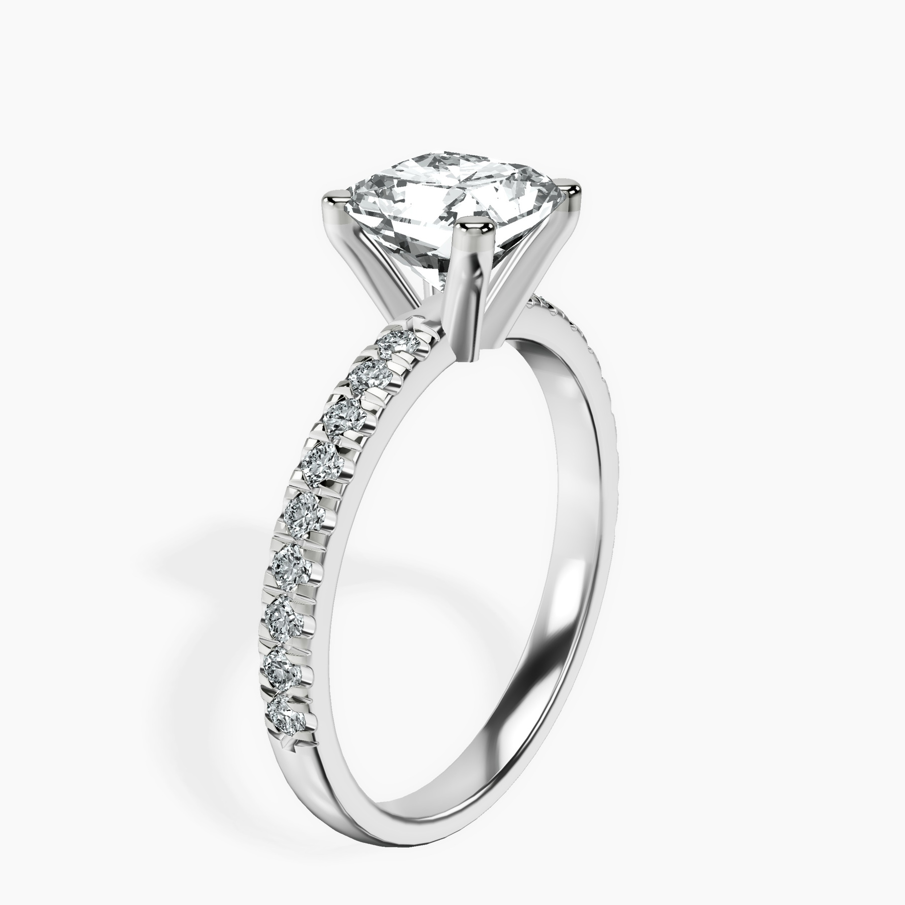 10kt White Gold Venetia Half Eternity Lab Diamond Ring standing product image one