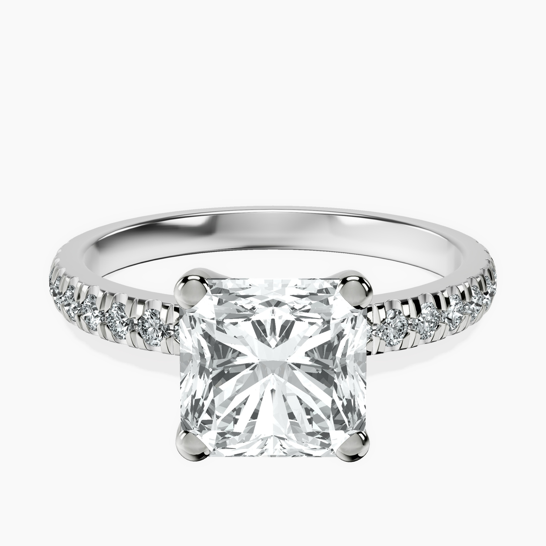 10kt White Gold Venetia Half Eternity Lab Diamond Ring front image