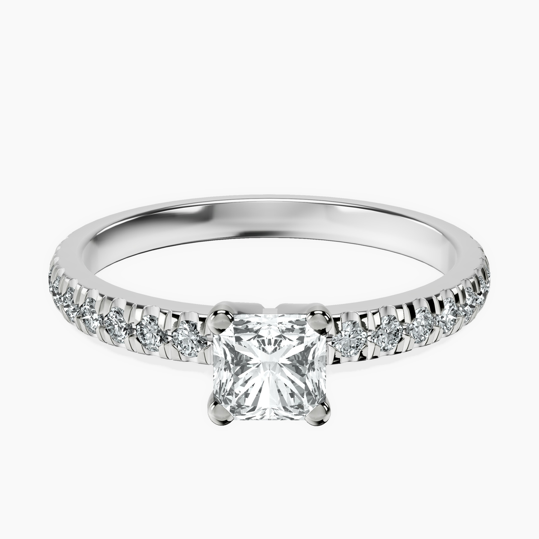 10kt White Gold Venetia Half Eternity Lab Diamond Ring front image