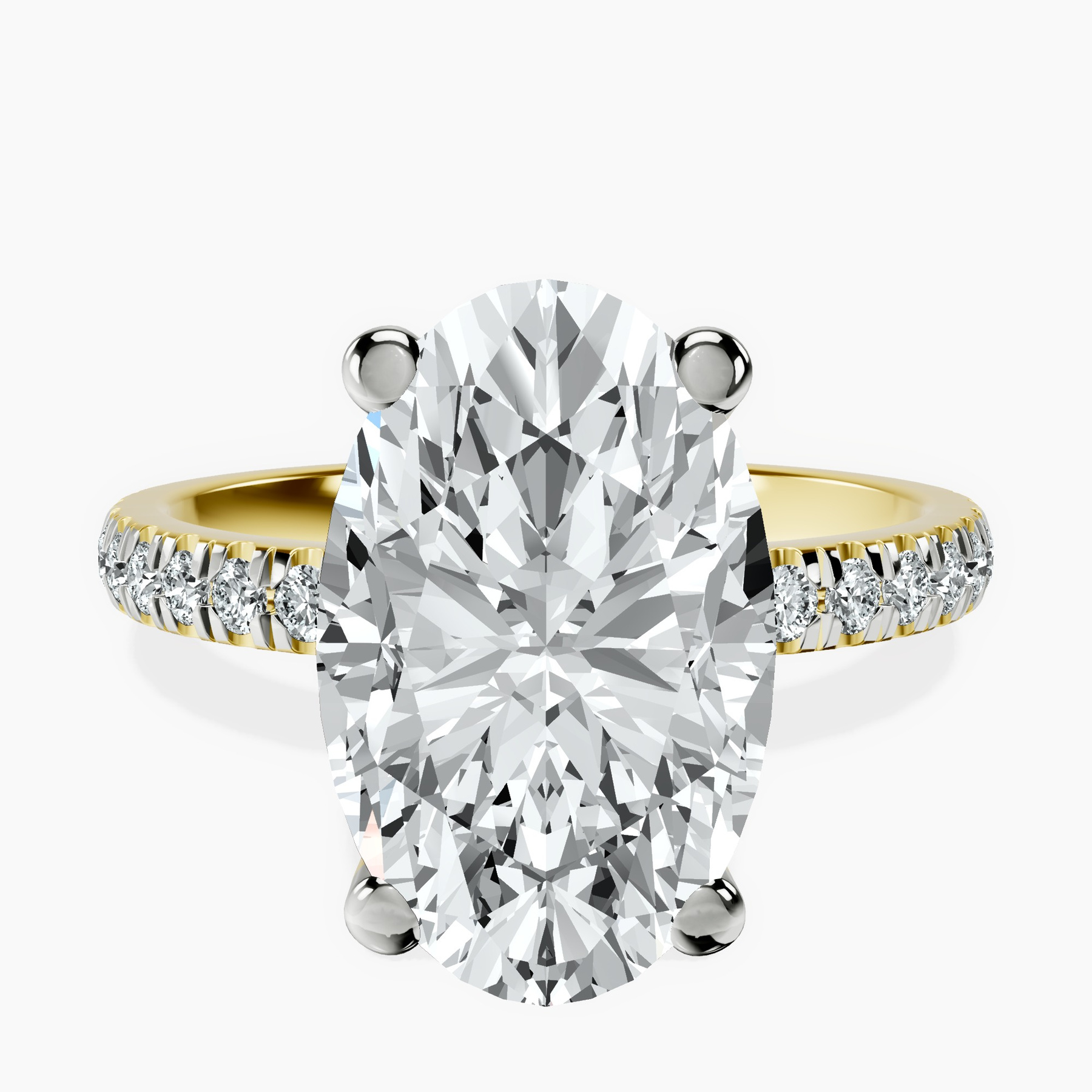 5.01 ct. oval Venetia Half Eternity Ring in 14Ct yellow gold rtr top
