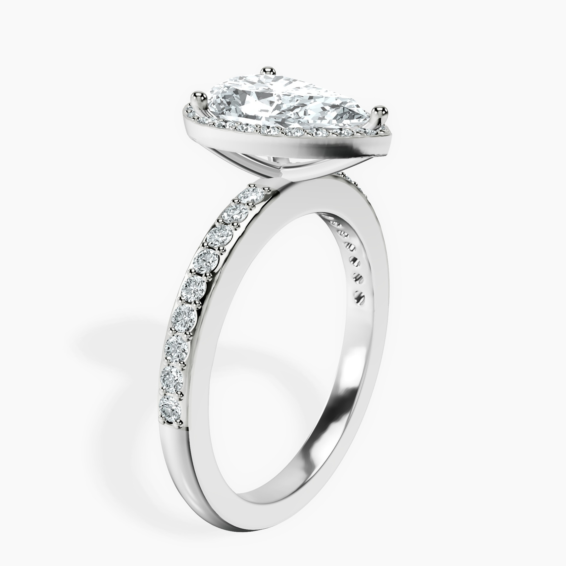 14kt White Gold Lumina Halo Lab Diamond Eternity Ring standing product image one
