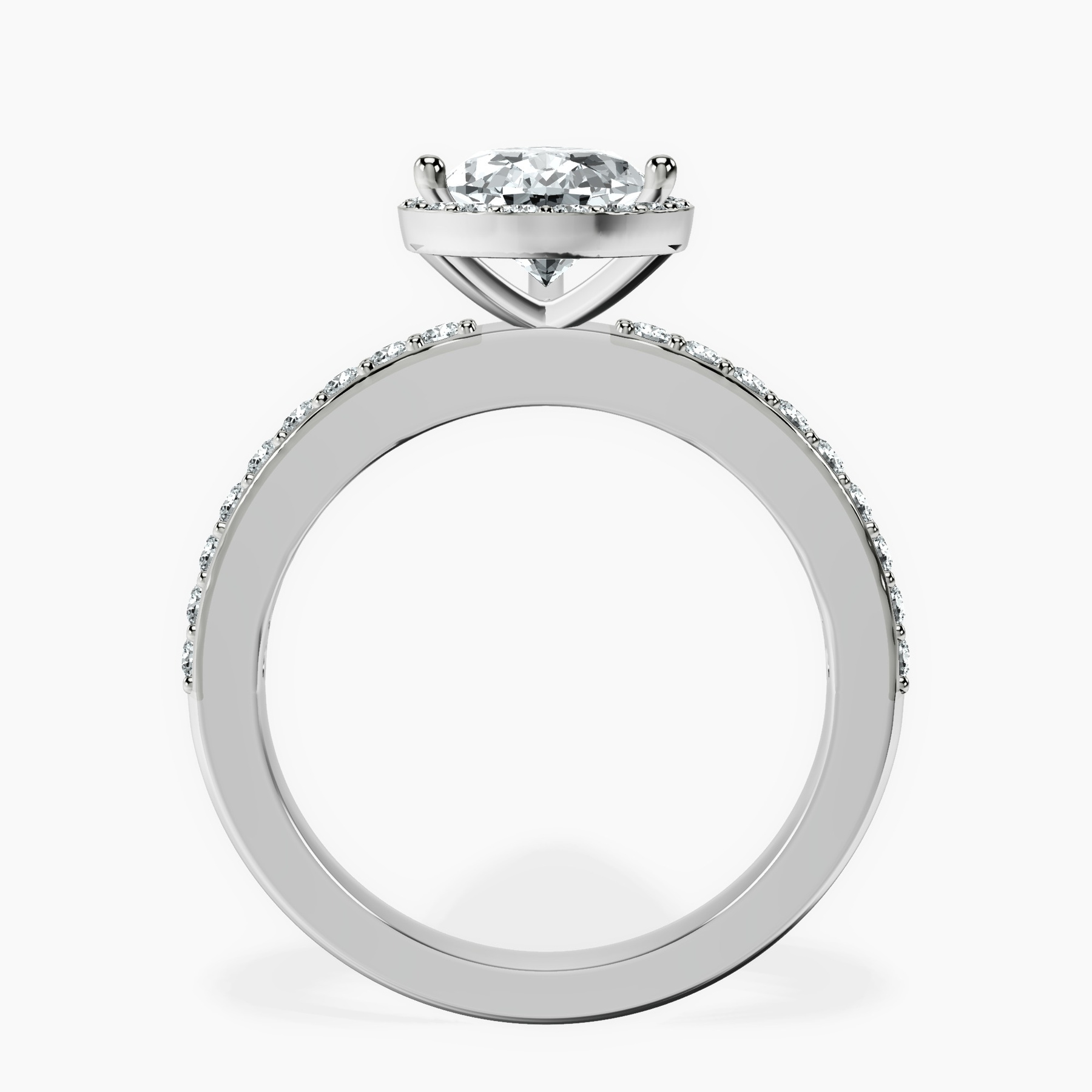 14kt White Gold Lumina Halo Lab Diamond Eternity Ring side right image one