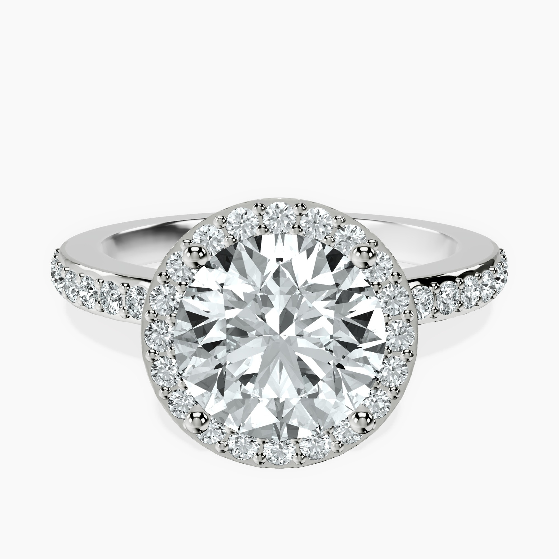 2.82 ct. round Lumina Halo Ring in 18kt white gold rtr top
