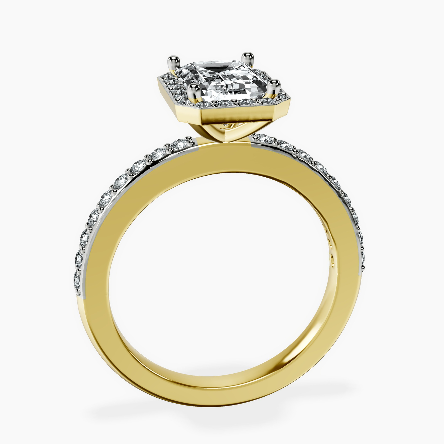 10kt Yellow Gold Lumina Halo Lab Diamond Eternity Ring side right image one
