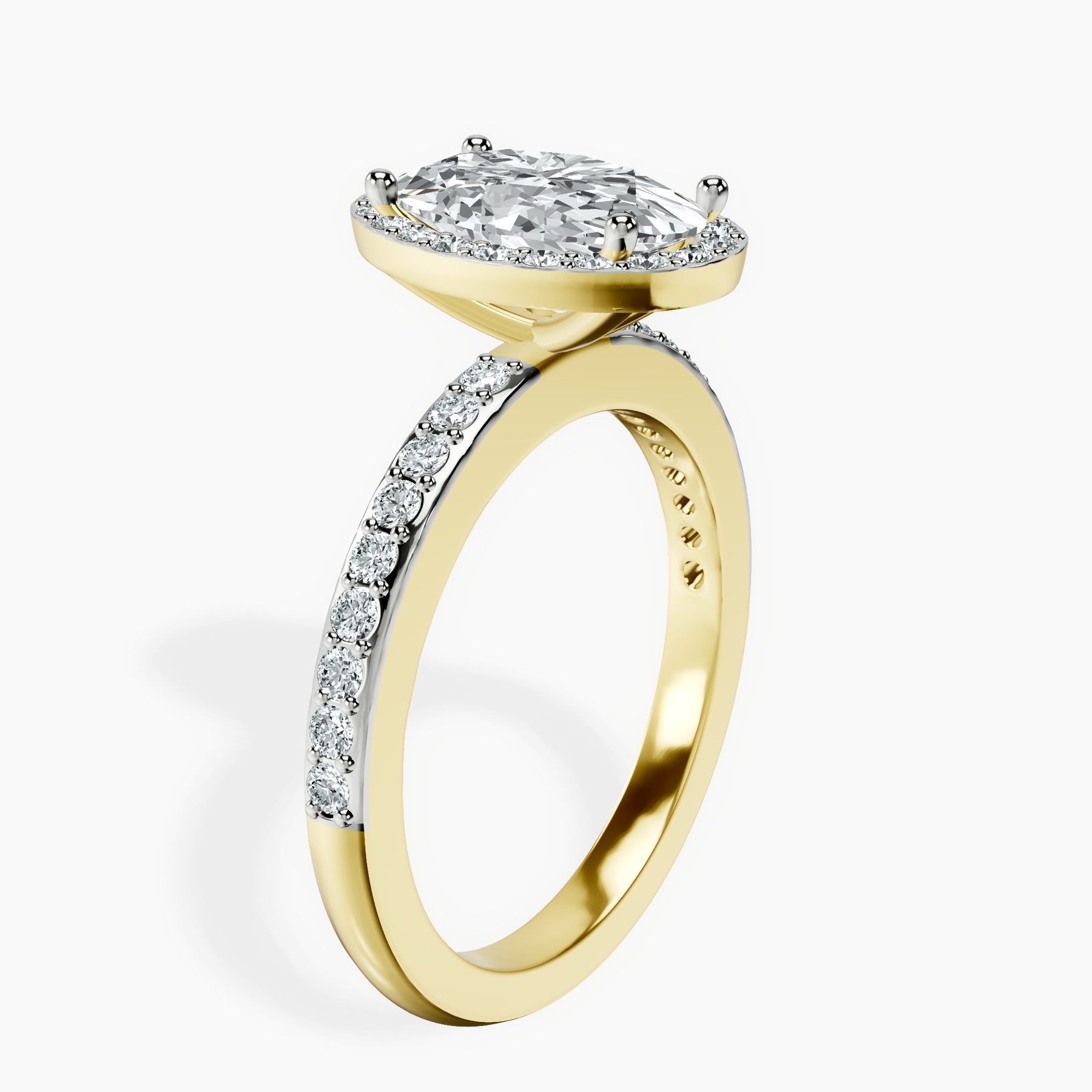 10kt Yellow Gold Lumina Halo Lab Diamond Eternity Ring standing product image one