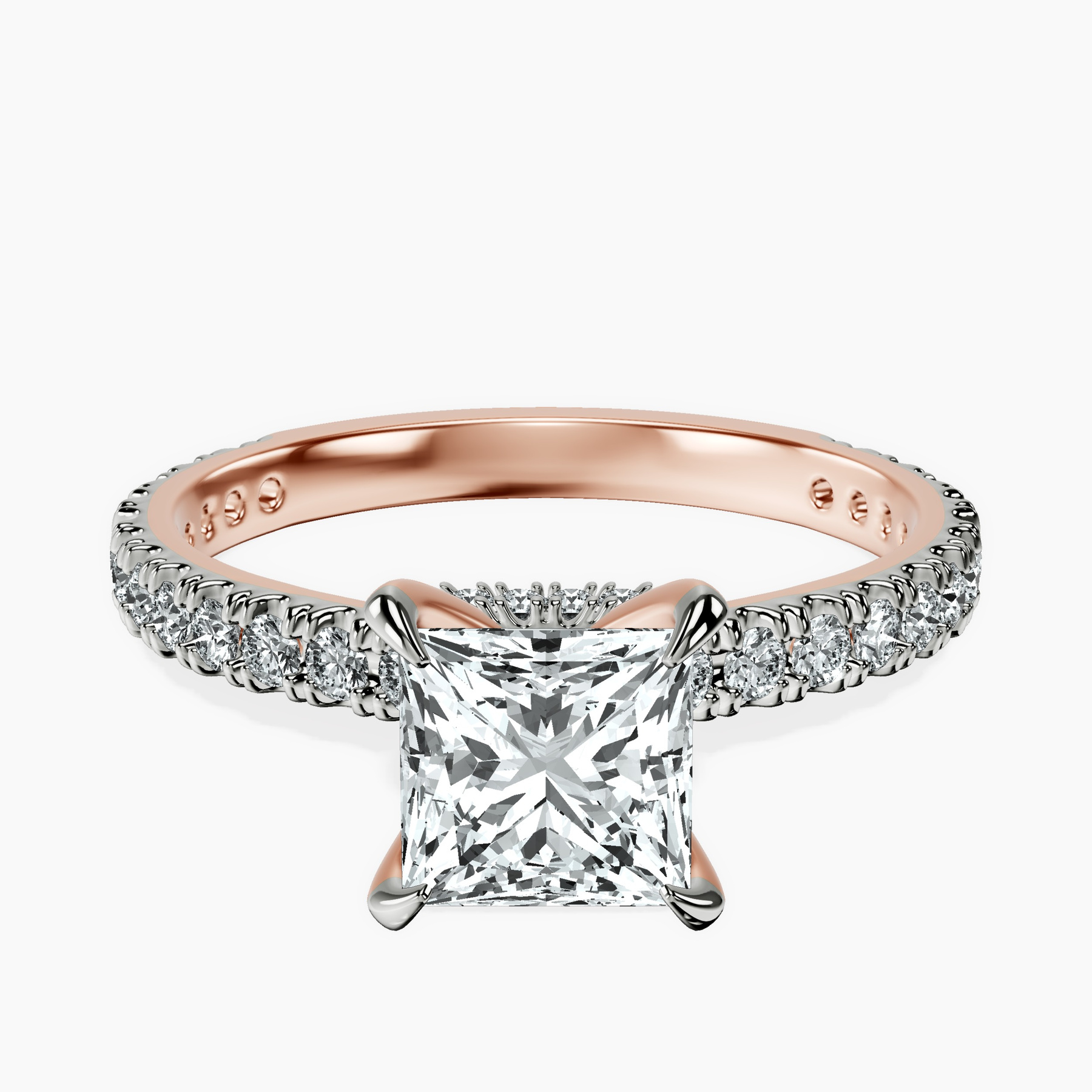1.18 ct. princess Chrissy Teigen Engagement Ring in 10kt rose gold rtr top