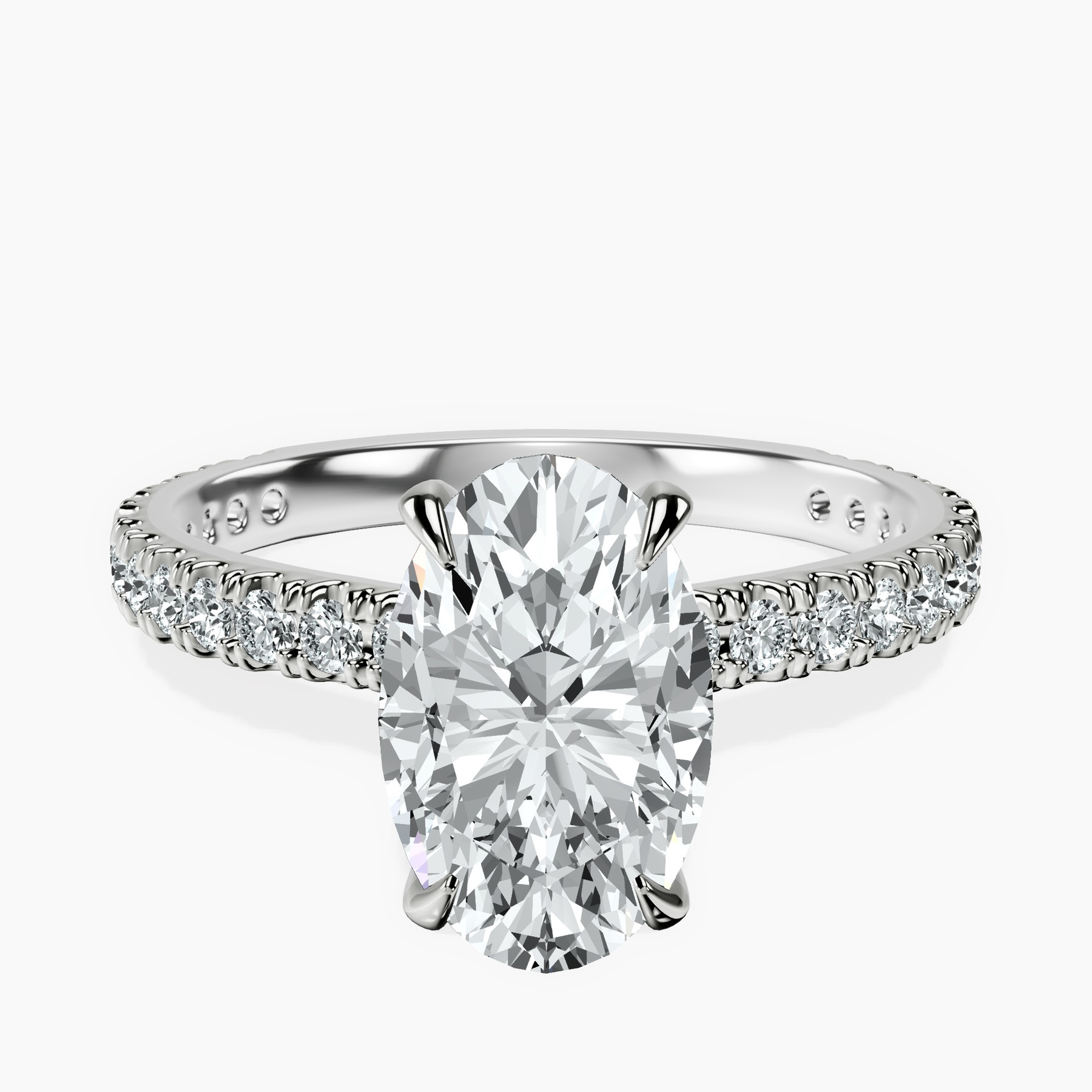 9ct White Gold Myra Secret Halo Lab Diamond Ring front image