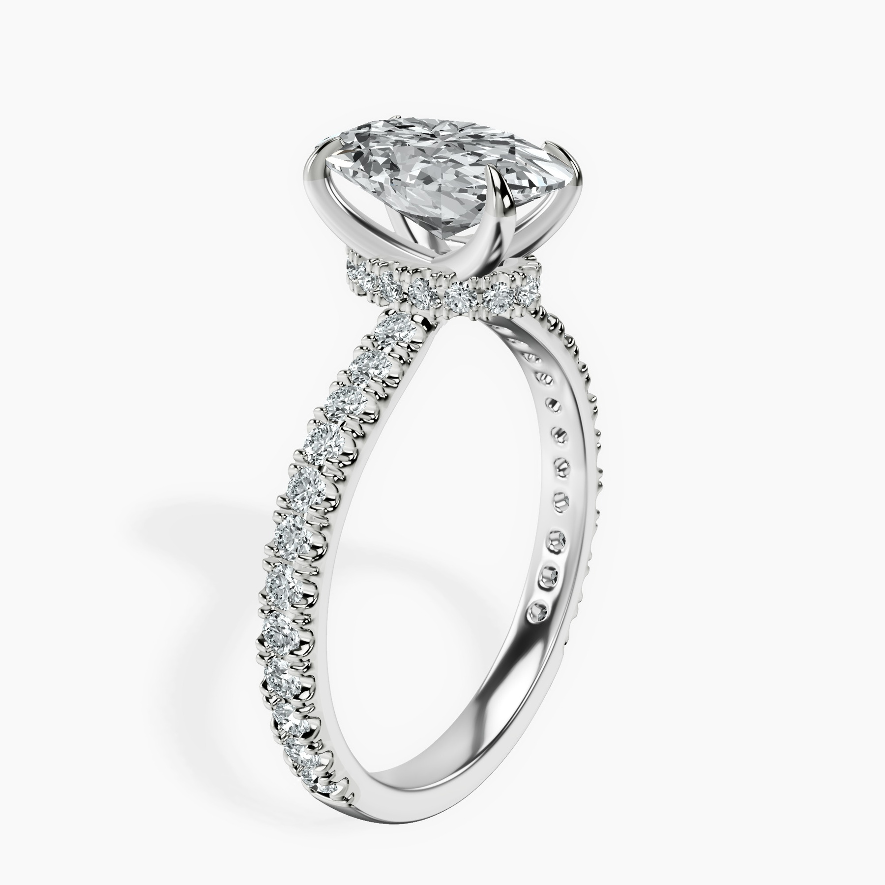 10kt White Gold Myra Secret Halo Lab Diamond Ring standing product image one