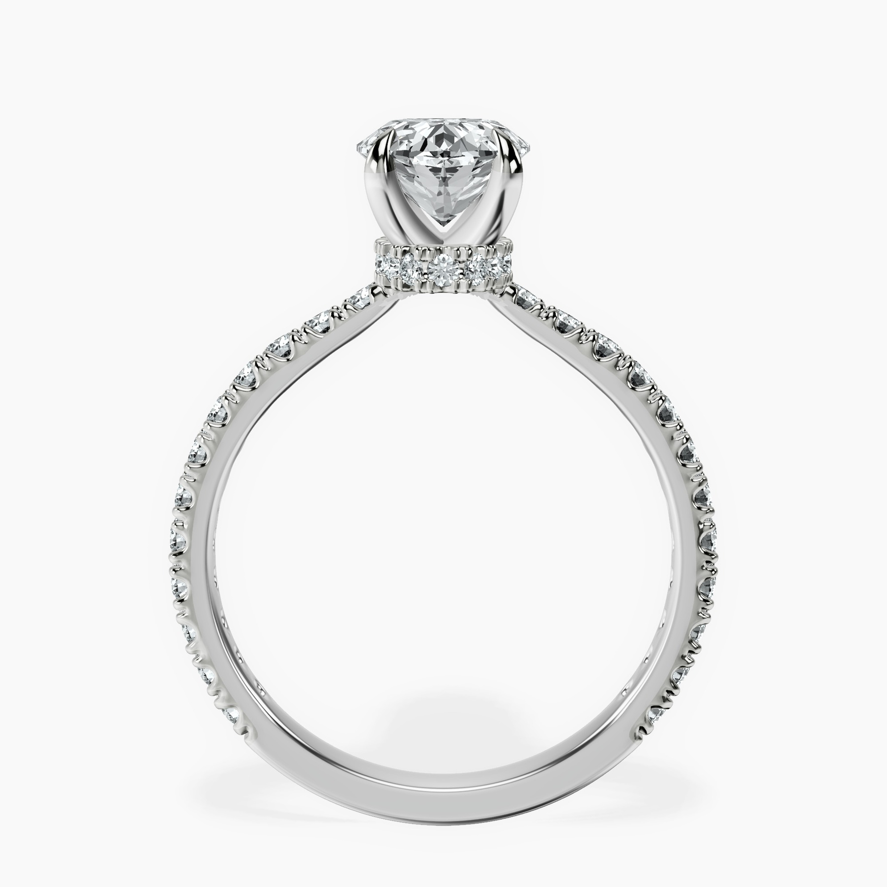 10kt White Gold Myra Secret Halo Lab Diamond Ring side right image one