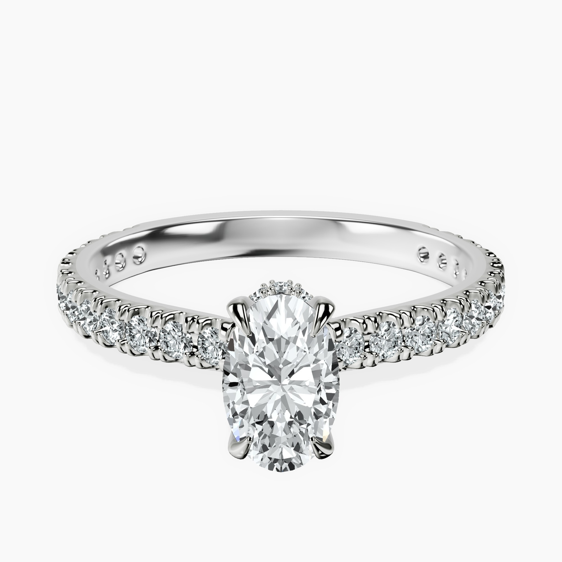 10kt White Gold Myra Secret Halo Lab Diamond Ring front image