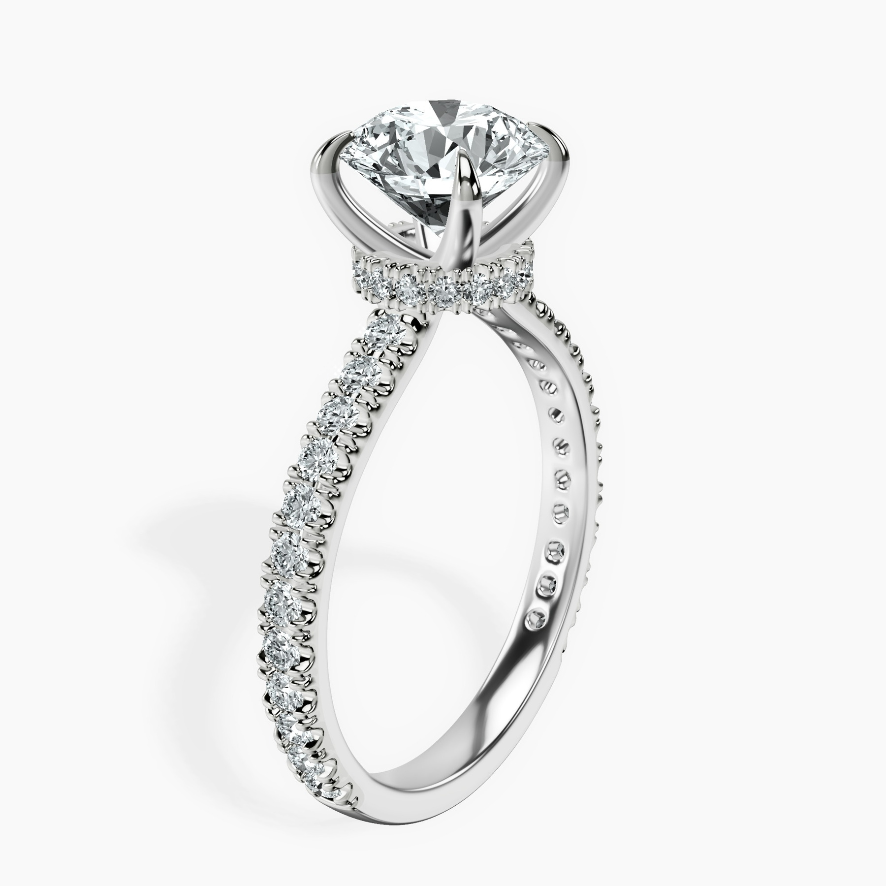 10kt White Gold Myra Secret Halo Lab Diamond Ring standing product image one