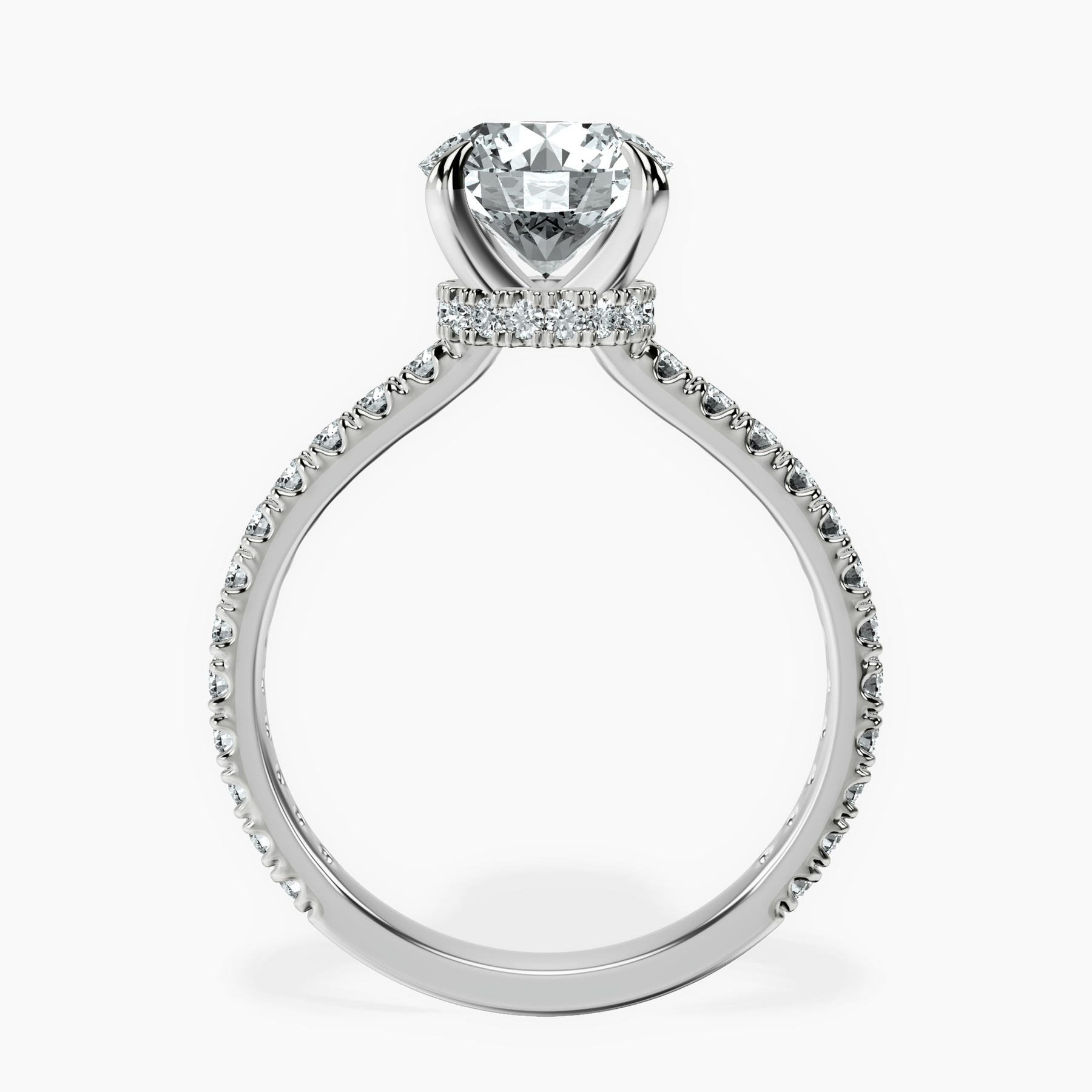 10kt White Gold Myra Secret Halo Lab Diamond Ring side right image one
