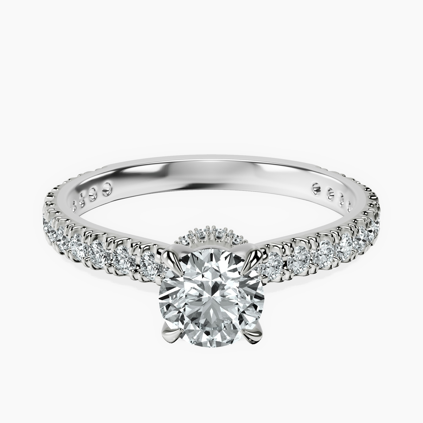 10kt White Gold Myra Secret Halo Lab Diamond Ring front image