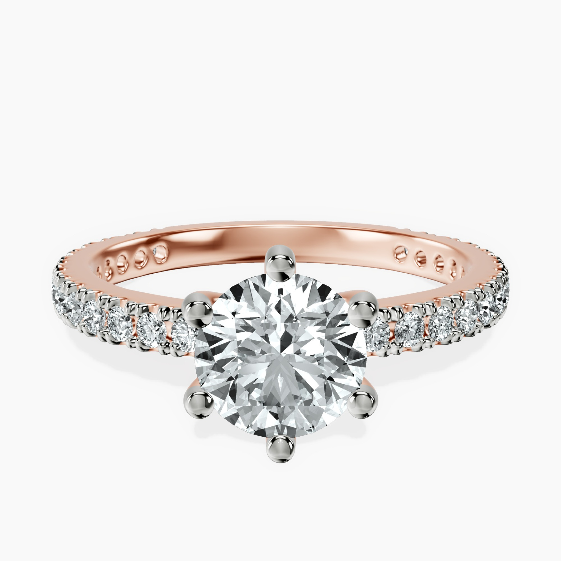 1.41 ct. round Zoey Eternity Ring in 18kt rose gold rtr top