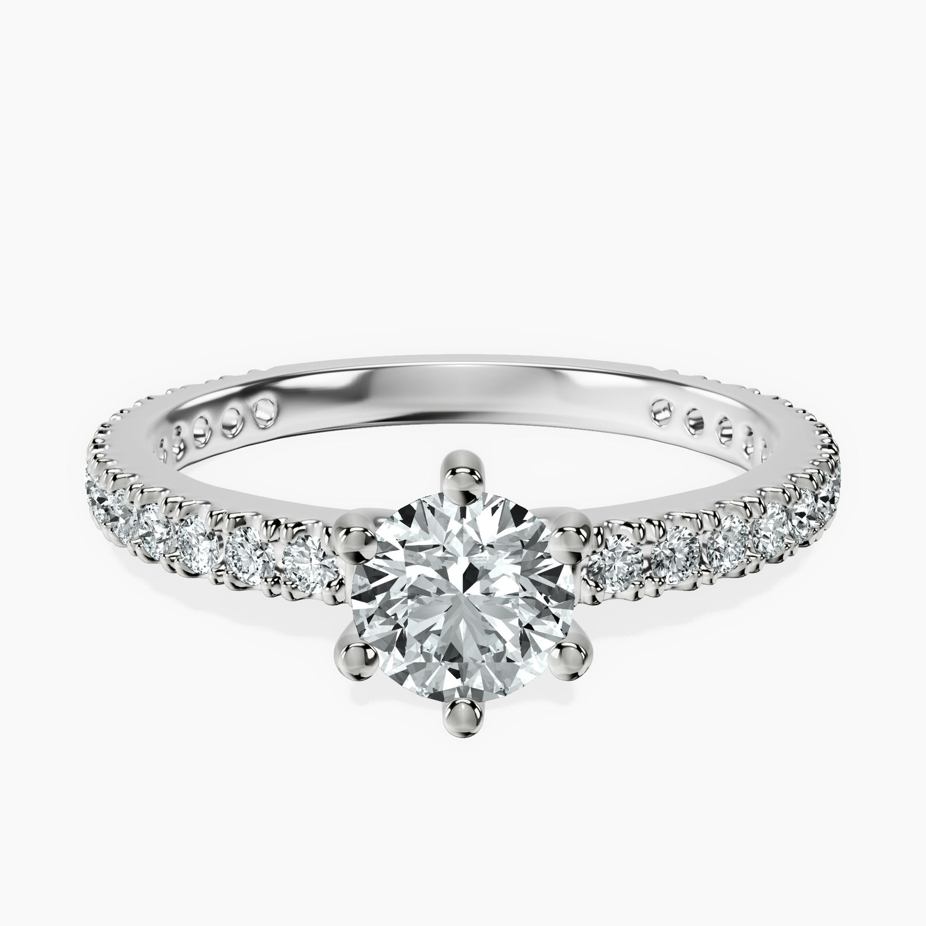10kt White Gold Zoey Six Prong Eternity Lab Diamond Ring front image