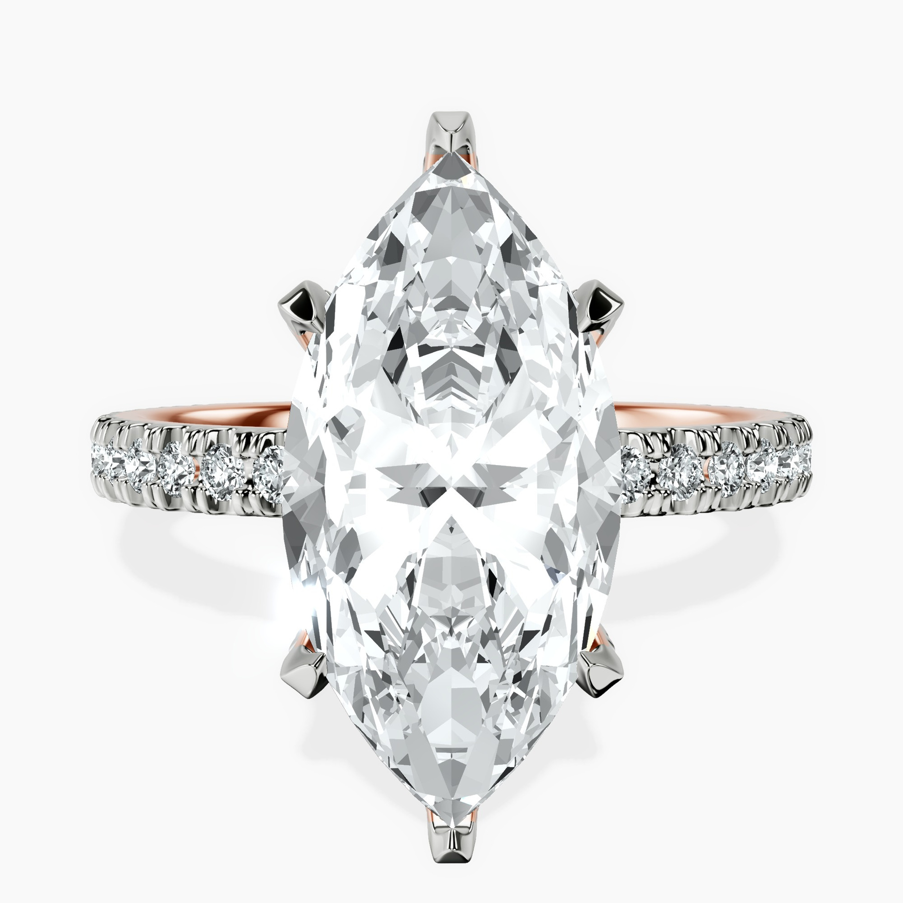 4.05 ct. marquise Kylie Eternity Ring in 9Ct rose gold rtr top