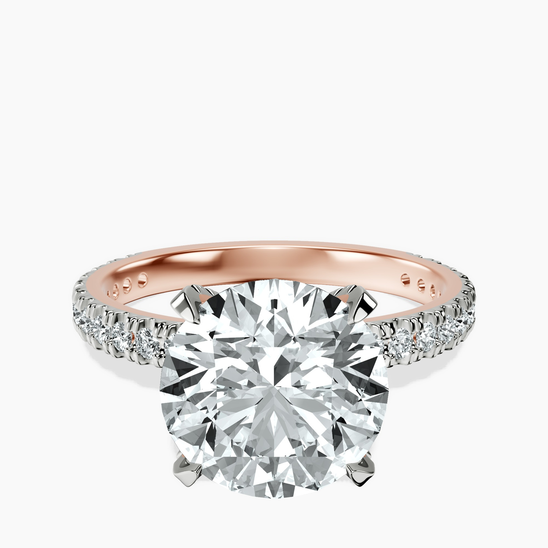4.63 ct. round Kylie Eternity Ring in 14Ct rose gold rtr top