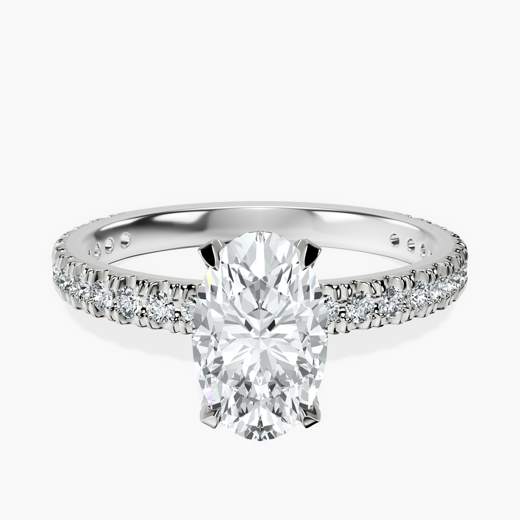 1.37 ct. oval Kylie Eternity Ring in 14kt white gold rtr top