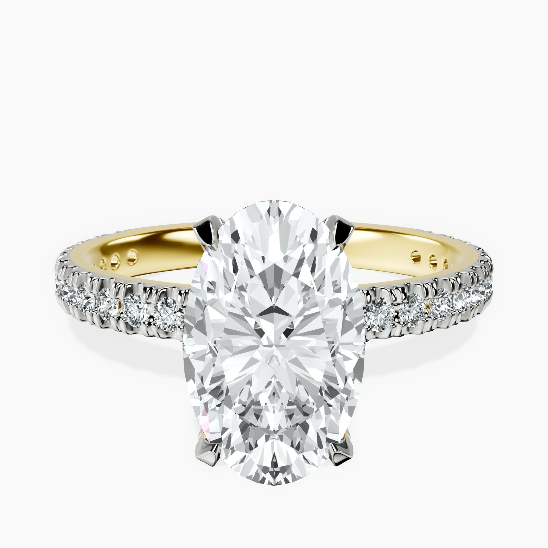 2.99 ct. oval Kylie Eternity Ring in 14kt yellow gold rtr top