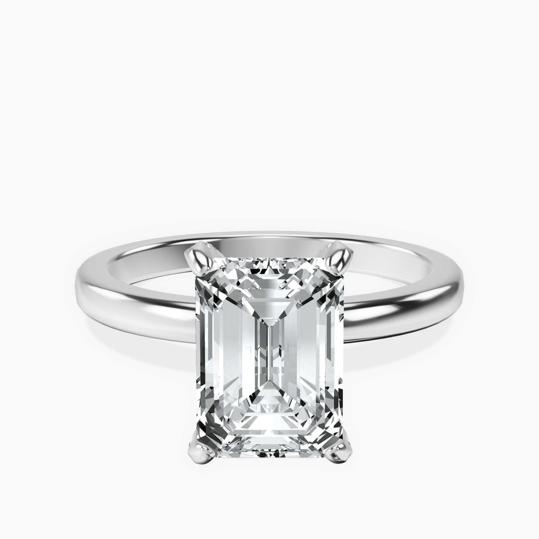 2.91 ct. emerald Lyla Solitaire Ring in 18kt white gold rtr top