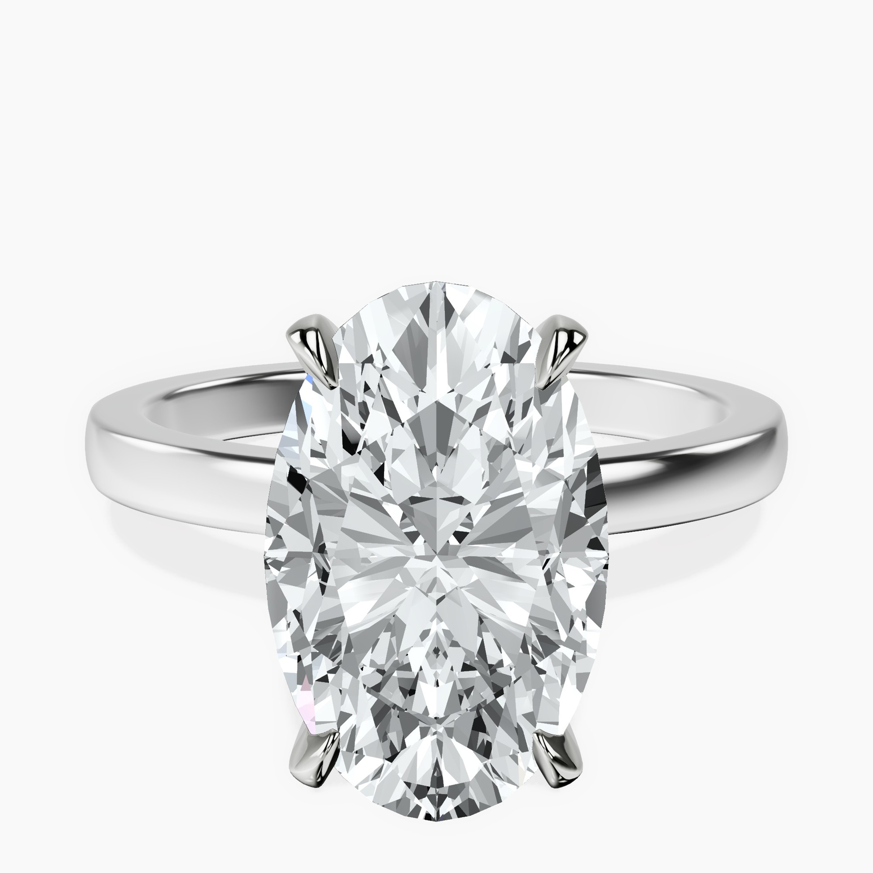 3.14 ct. oval Mystic Secret Halo Ring in platinum rtr top