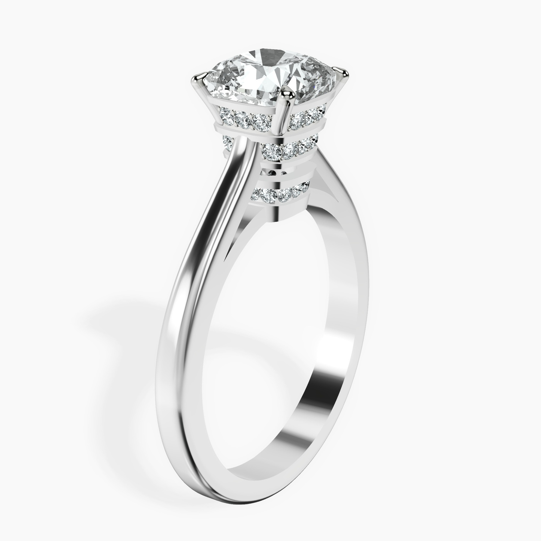 10kt White Gold Siran Secret Halo Lab Diamond Ring standing product image one