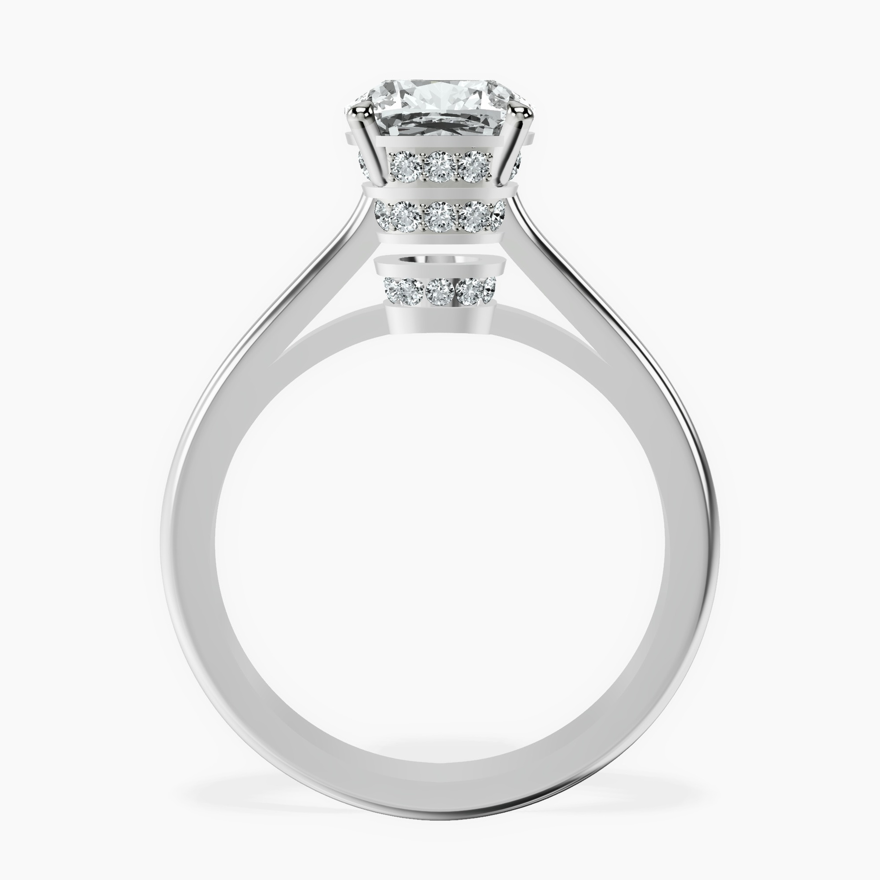 10kt White Gold Siran Secret Halo Lab Diamond Ring side right image one