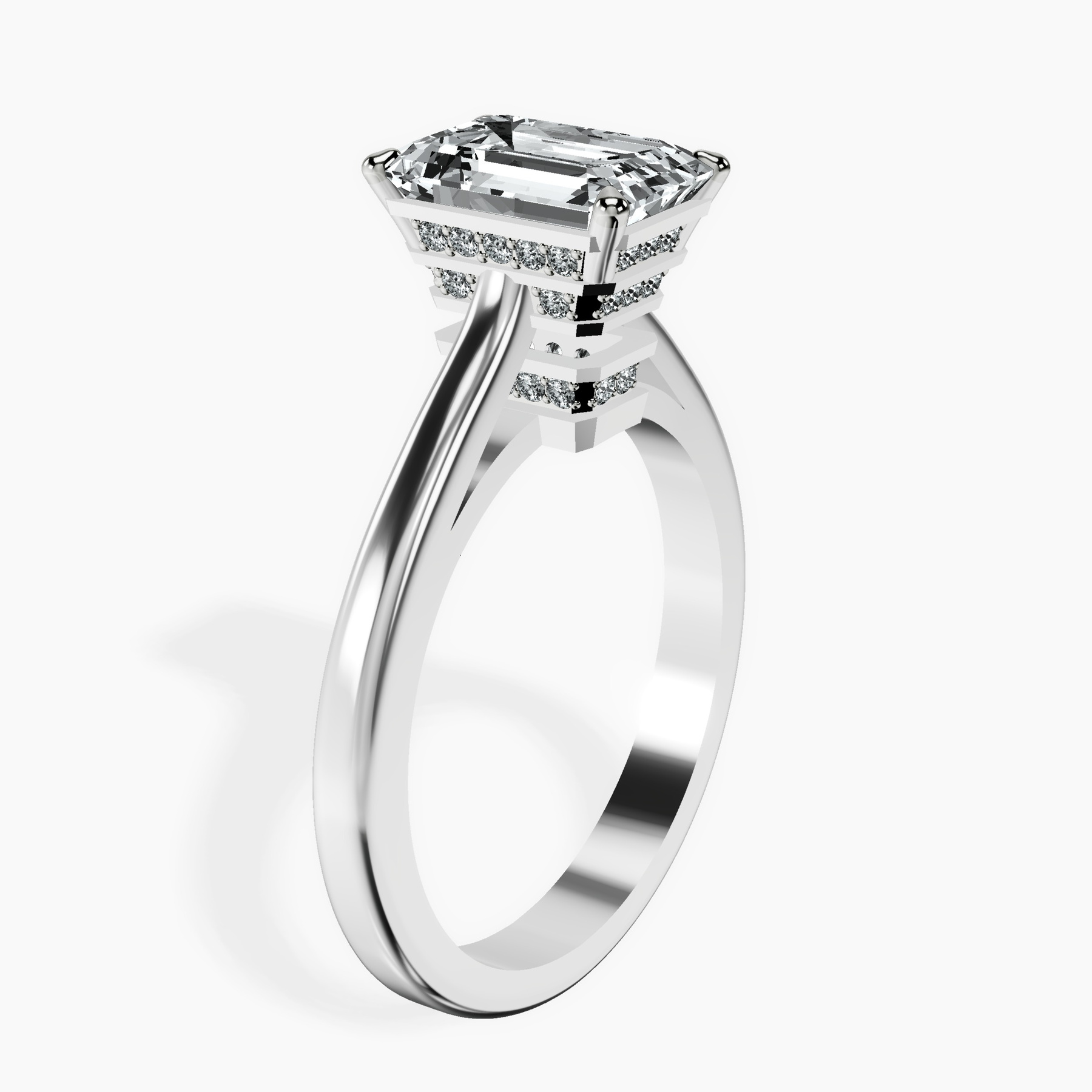 10kt White Gold Siran Secret Halo Lab Diamond Ring standing product image one