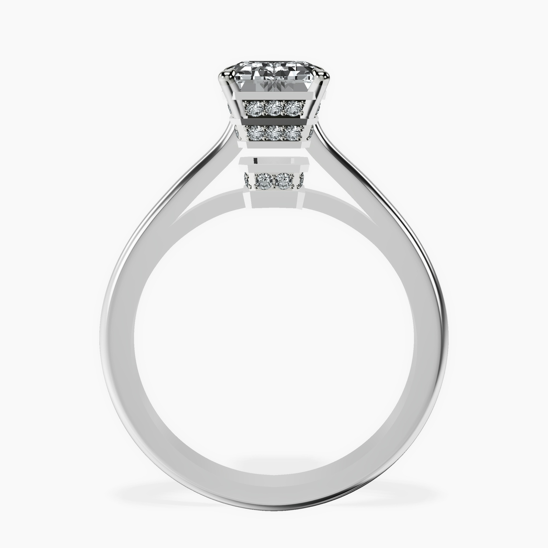 10kt White Gold Siran Secret Halo Lab Diamond Ring side right image one