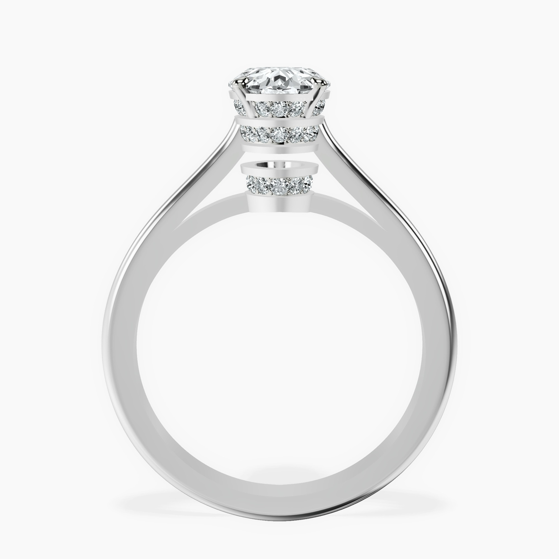 10kt White Gold Siran Secret Halo Lab Diamond Ring side right image one