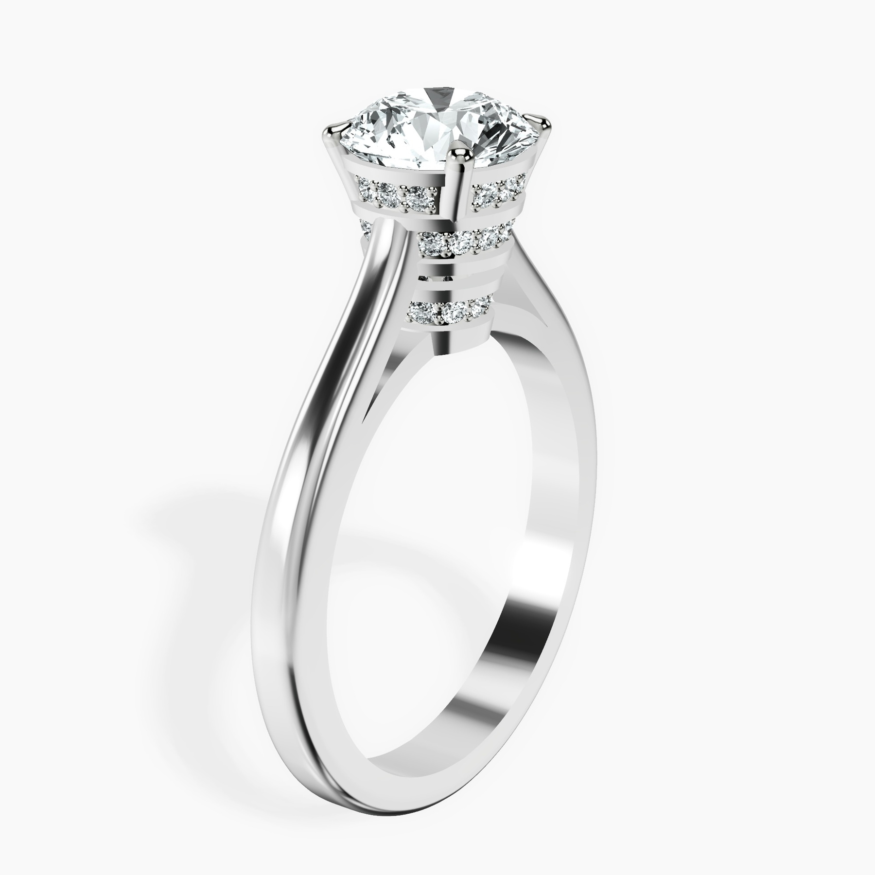 10kt White Gold Siran Secret Halo Lab Diamond Ring standing product image one