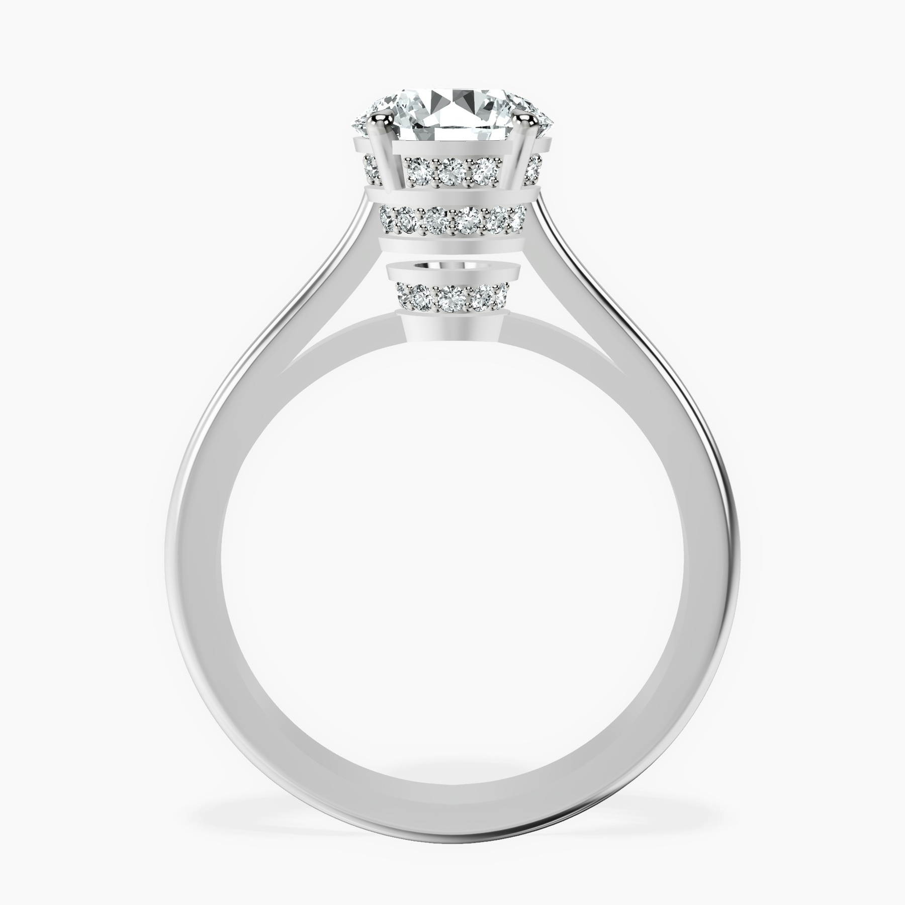 10kt White Gold Siran Secret Halo Lab Diamond Ring side right image one