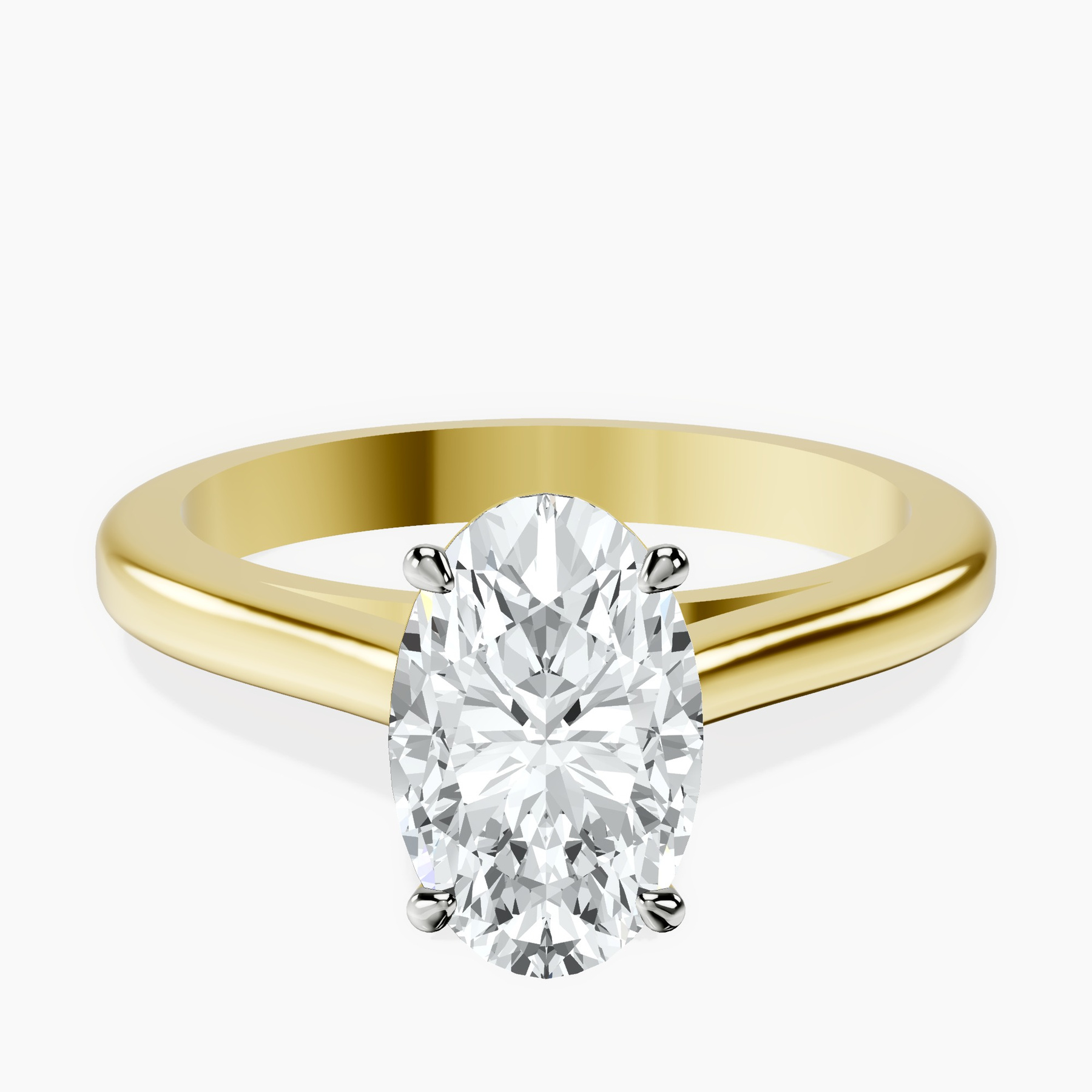 3.08 ct. oval Siran Halo Ring in 18kt yellow gold rtr top