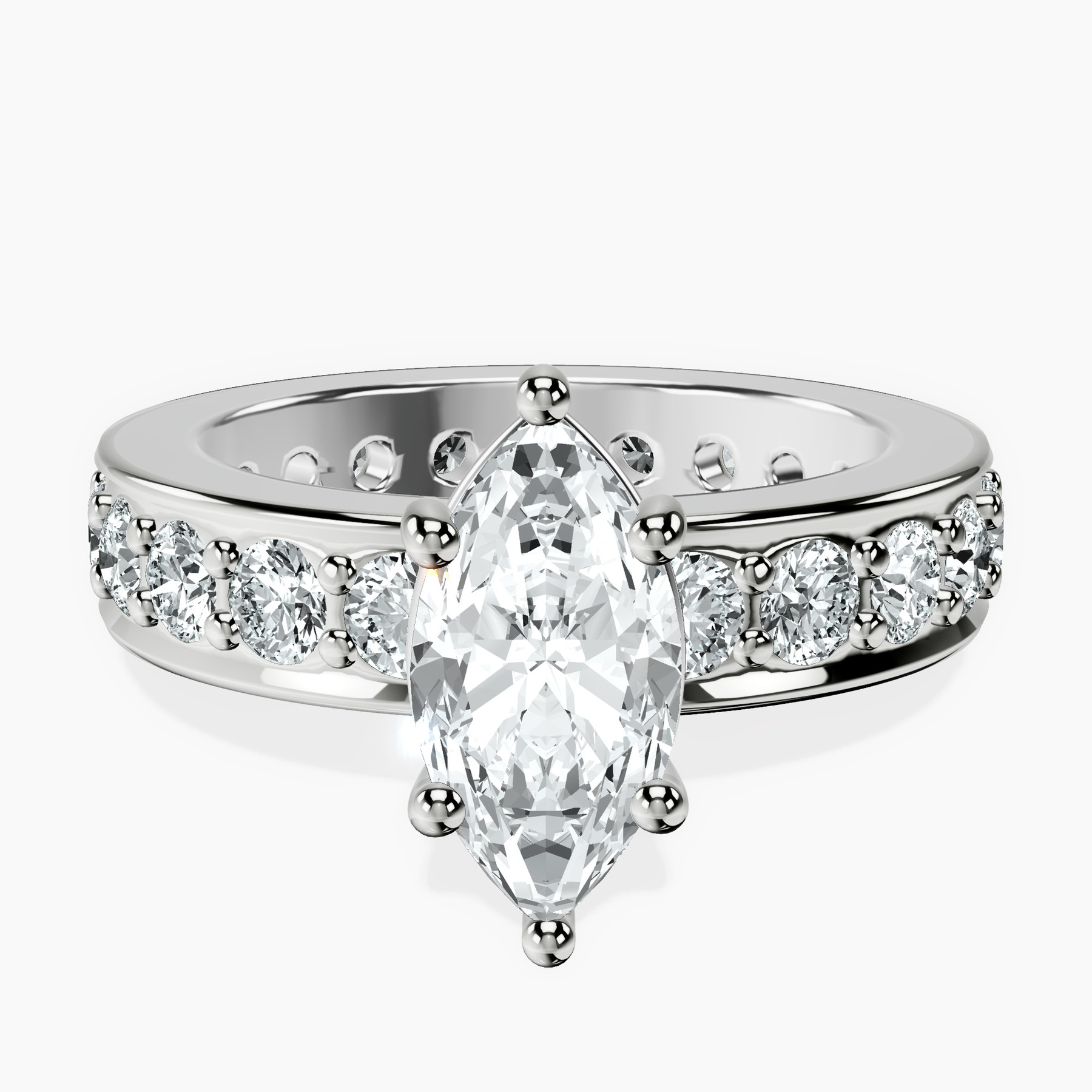 1.39 ct. marquise Madeline Full Eternity Ring in platinum rtr top