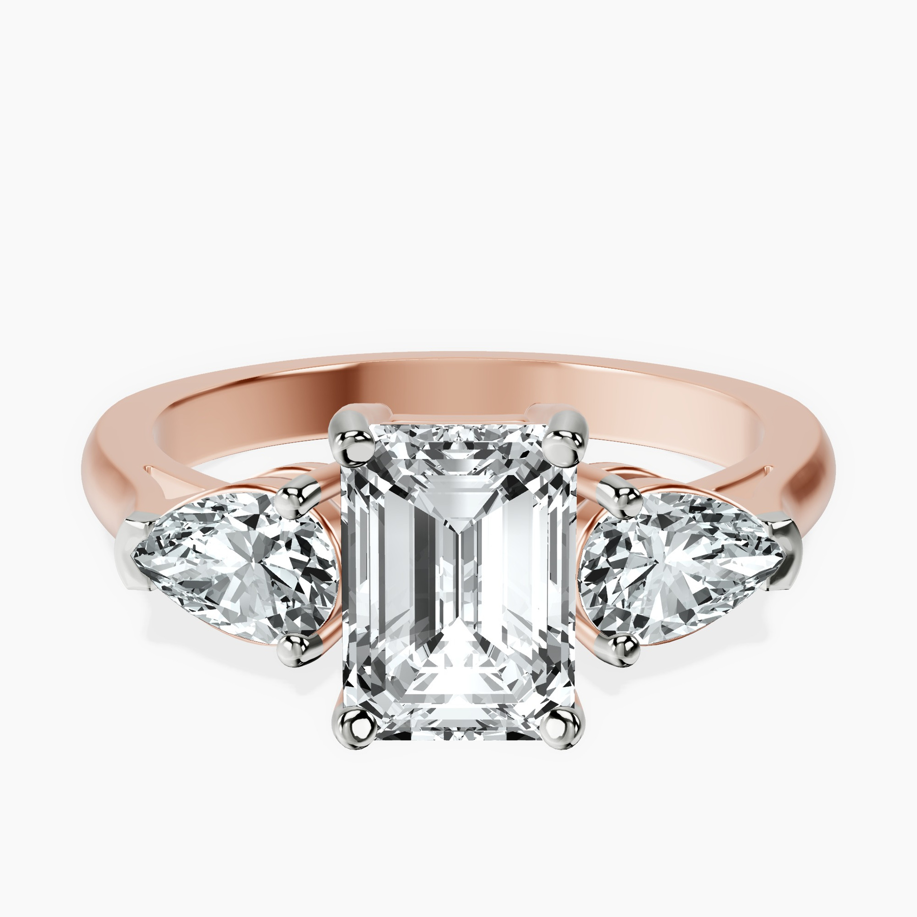 2.93 ct. emerald Winnie Harlow Engagement Ring in 14kt rose gold rtr top