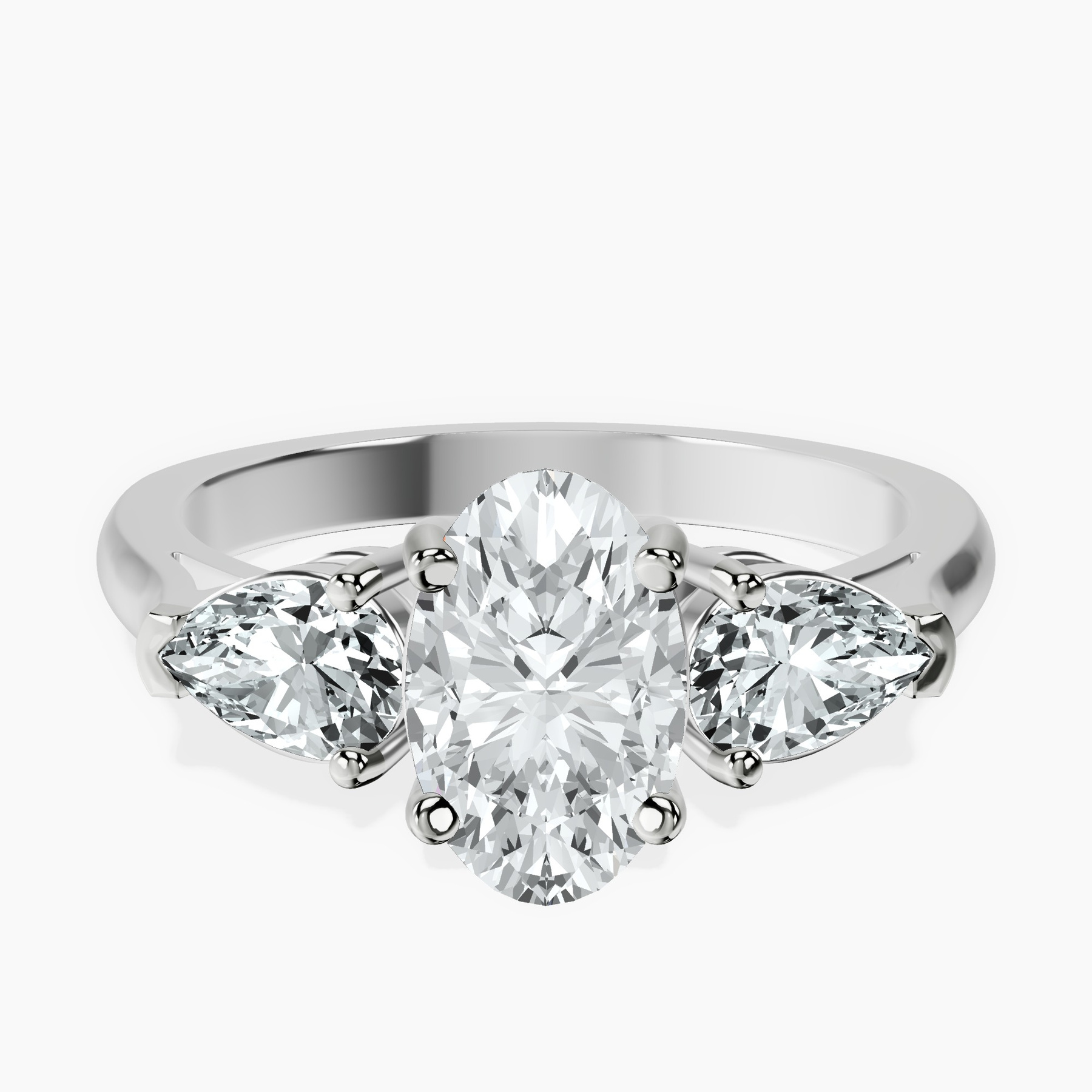2.06 ct. oval Winnie Harlow Engagement Ring in 14kt white gold rtr top