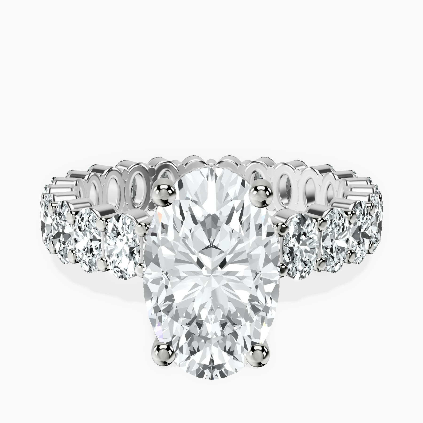 2.06 ct. oval Celeste Side Oval Ring in 10kt white gold rtr top