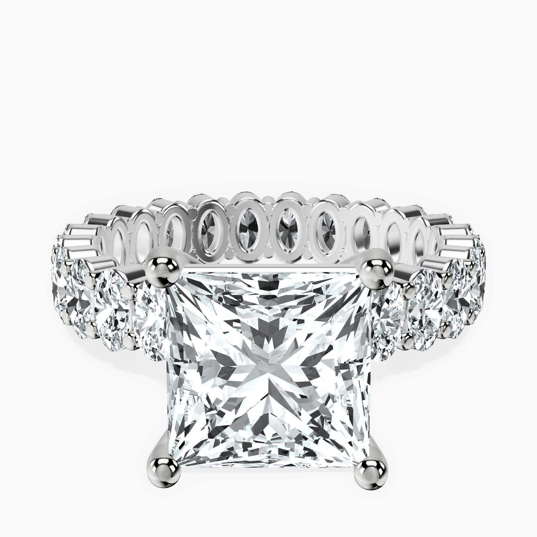 14kt White Gold Celeste Side Oval Lab Diamond Eternity Ring front image