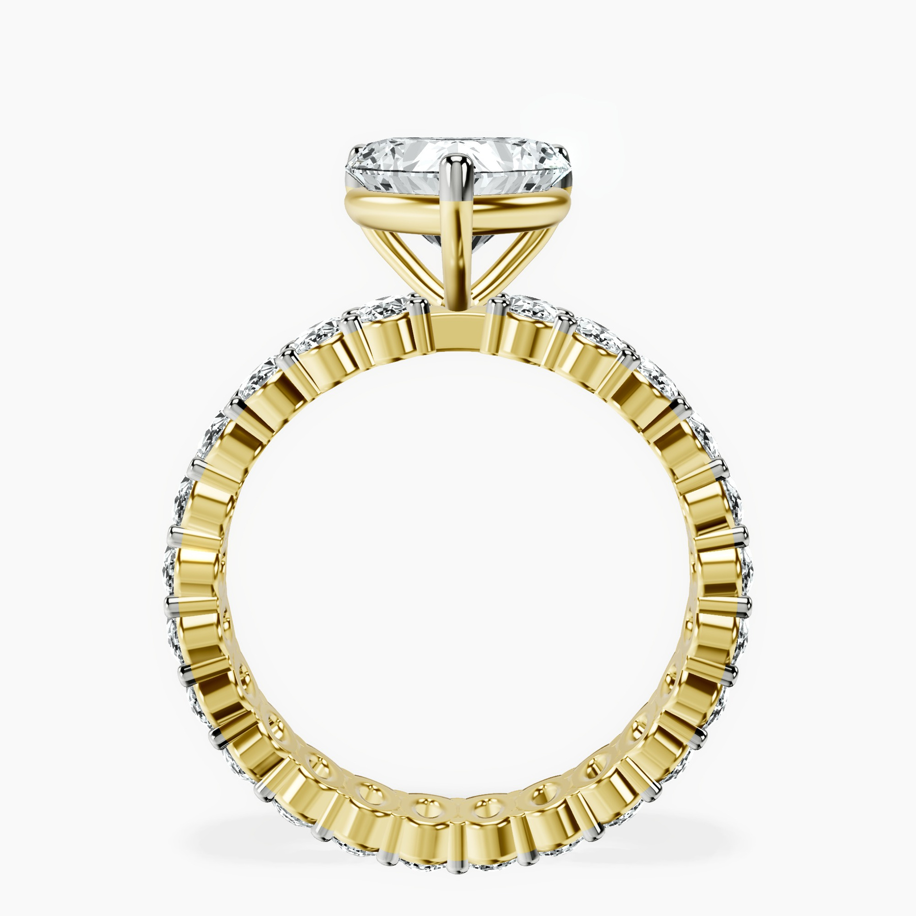 10kt Yellow Gold Celeste Side Oval Lab Diamond Eternity Ring side right image one