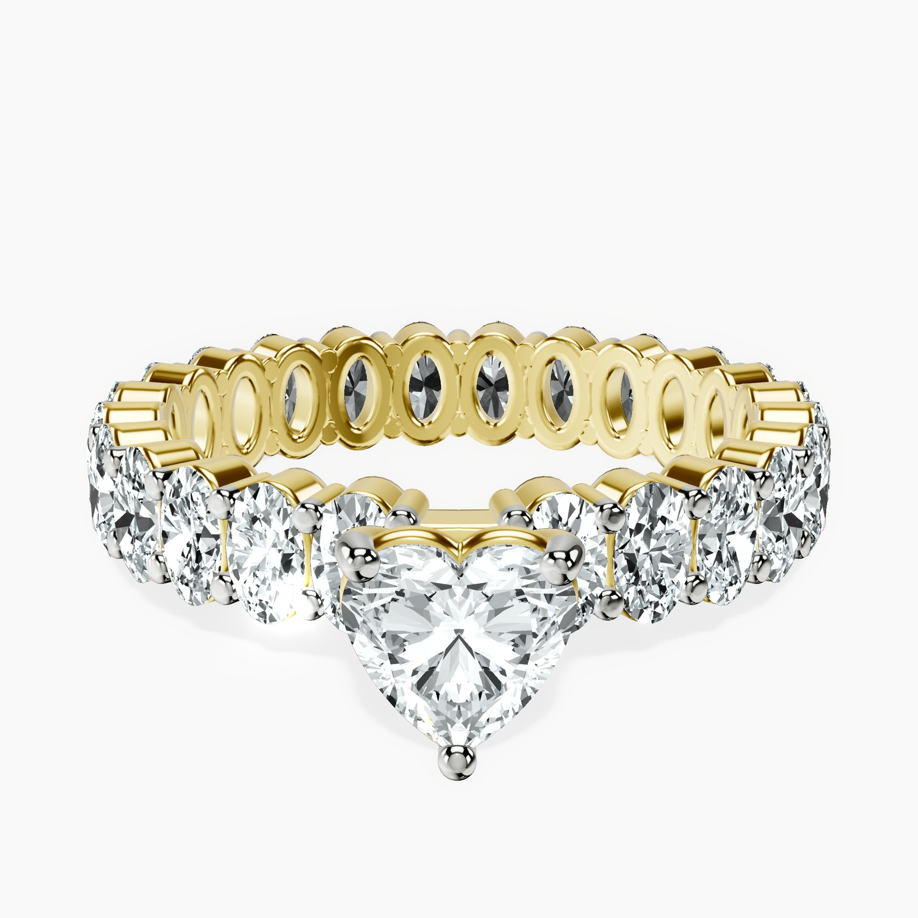 10kt Yellow Gold Celeste Side Oval Lab Diamond Eternity Ring front image