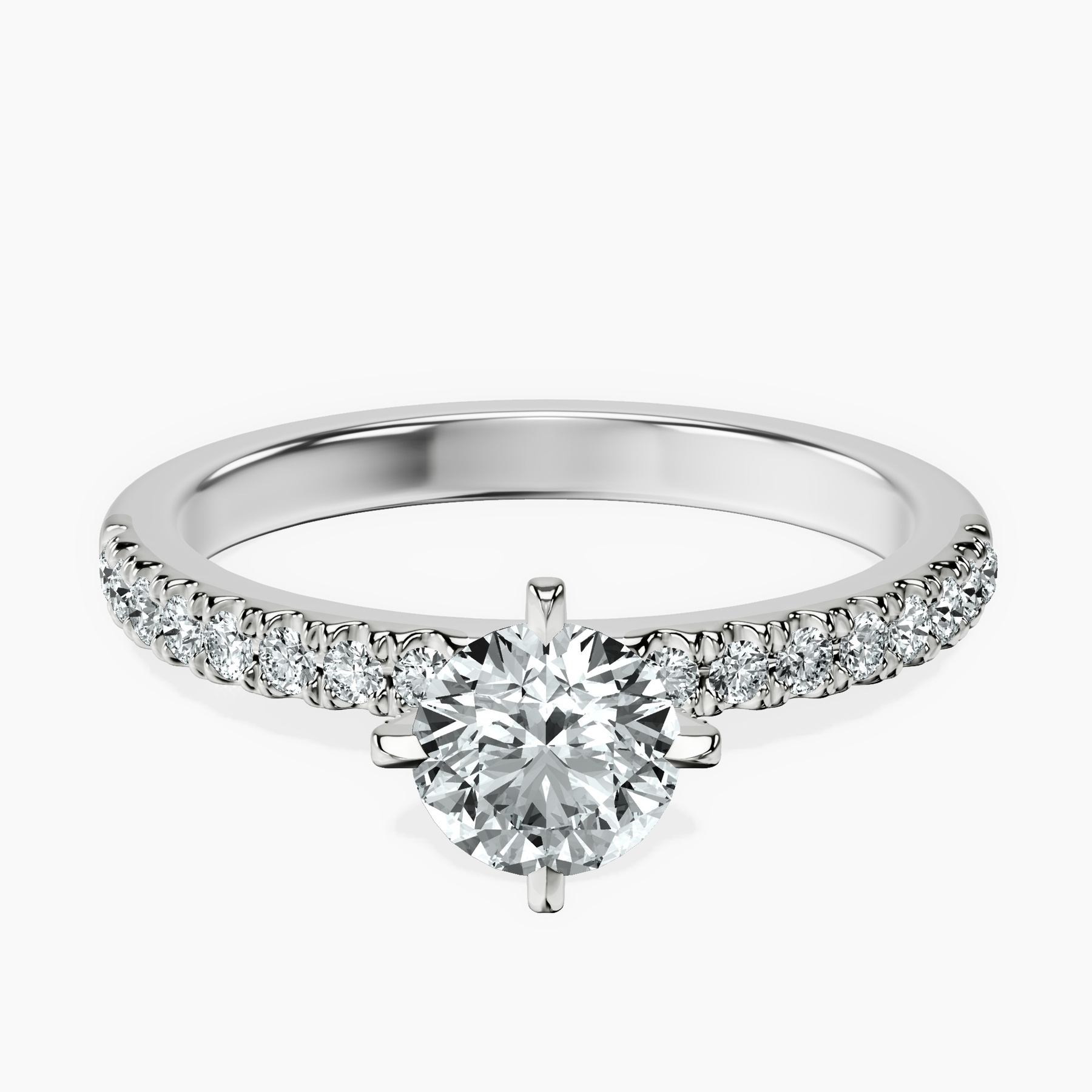 10kt White Gold Sara Tapered Eternity Lab Diamond Ring front image