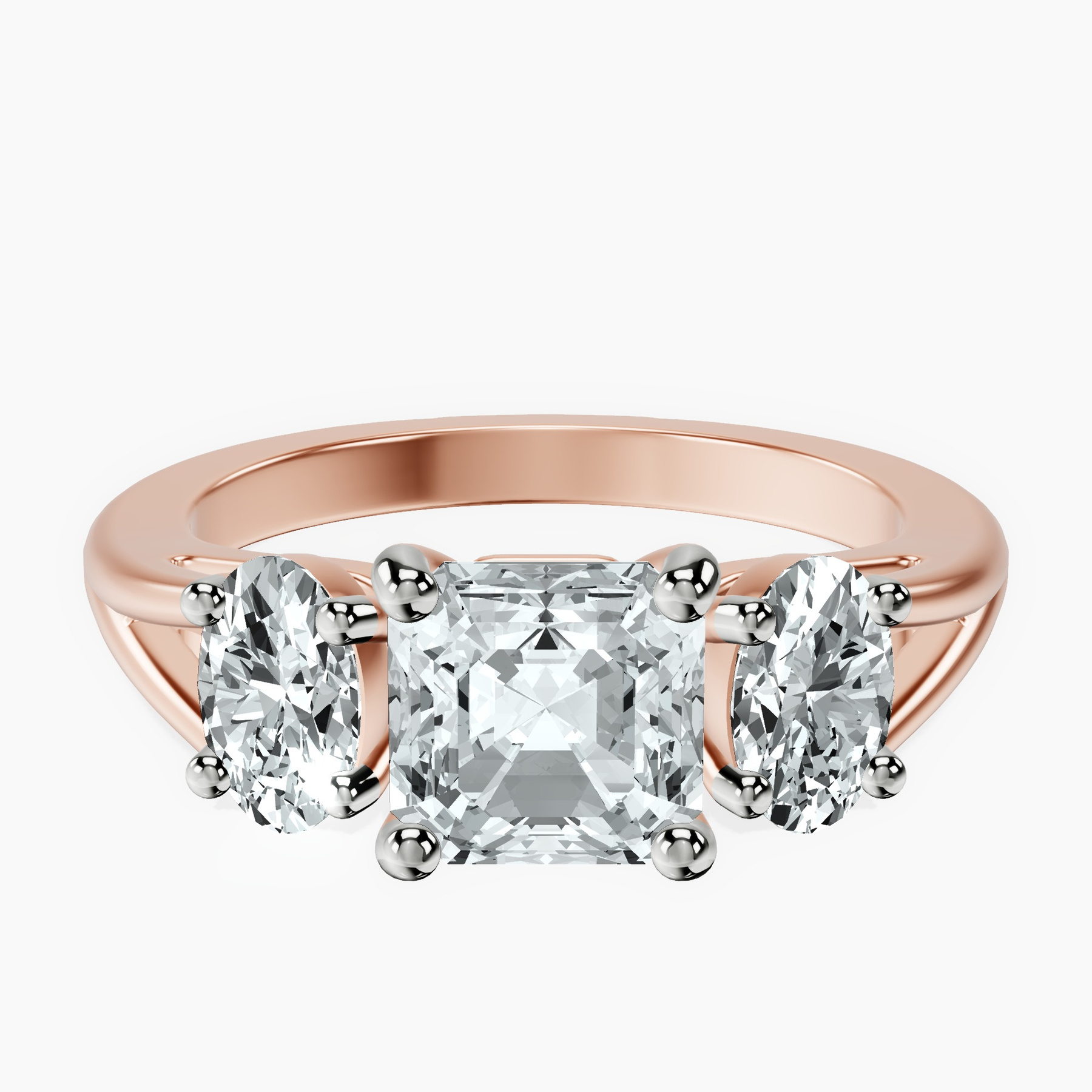 2.91 ct. asscher Georgina Rodriguez Engagement Ring in 18kt rose gold rtr top