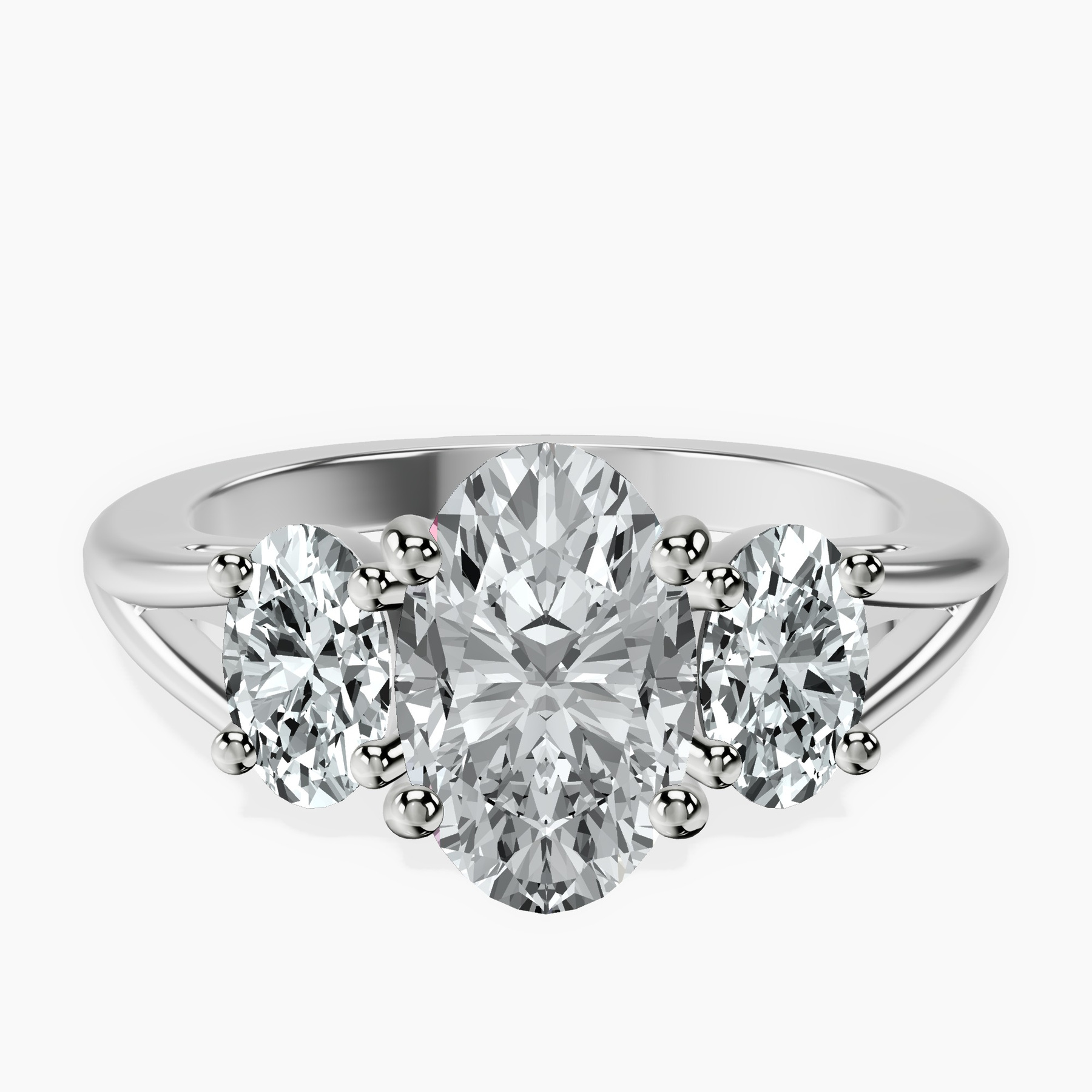 2.99 ct. oval Georgina Rodriguez Engagement Ring in platinum rtr top