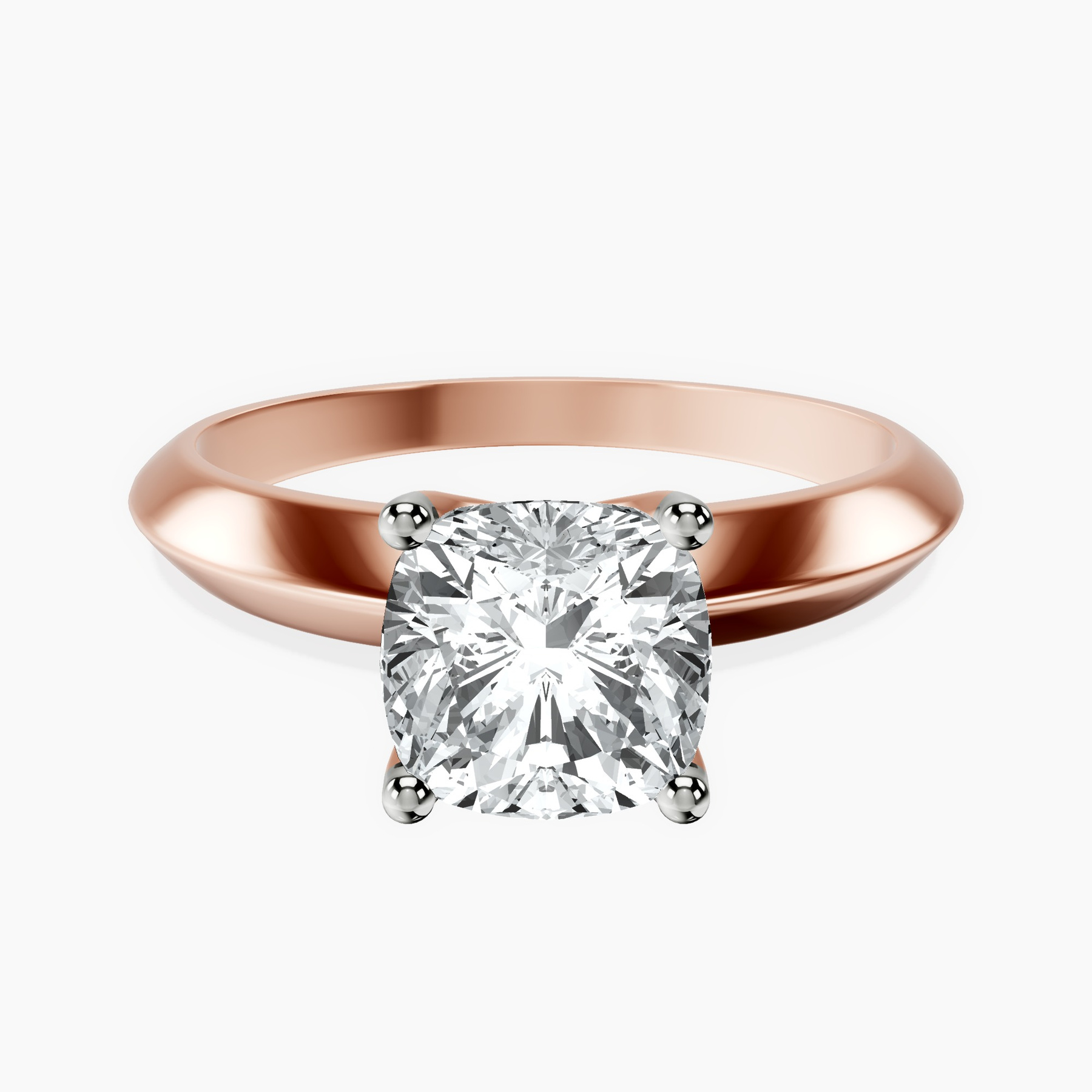 1.49 ct. cushion Eloise Knife Edge Ring in 18kt rose gold rtr top